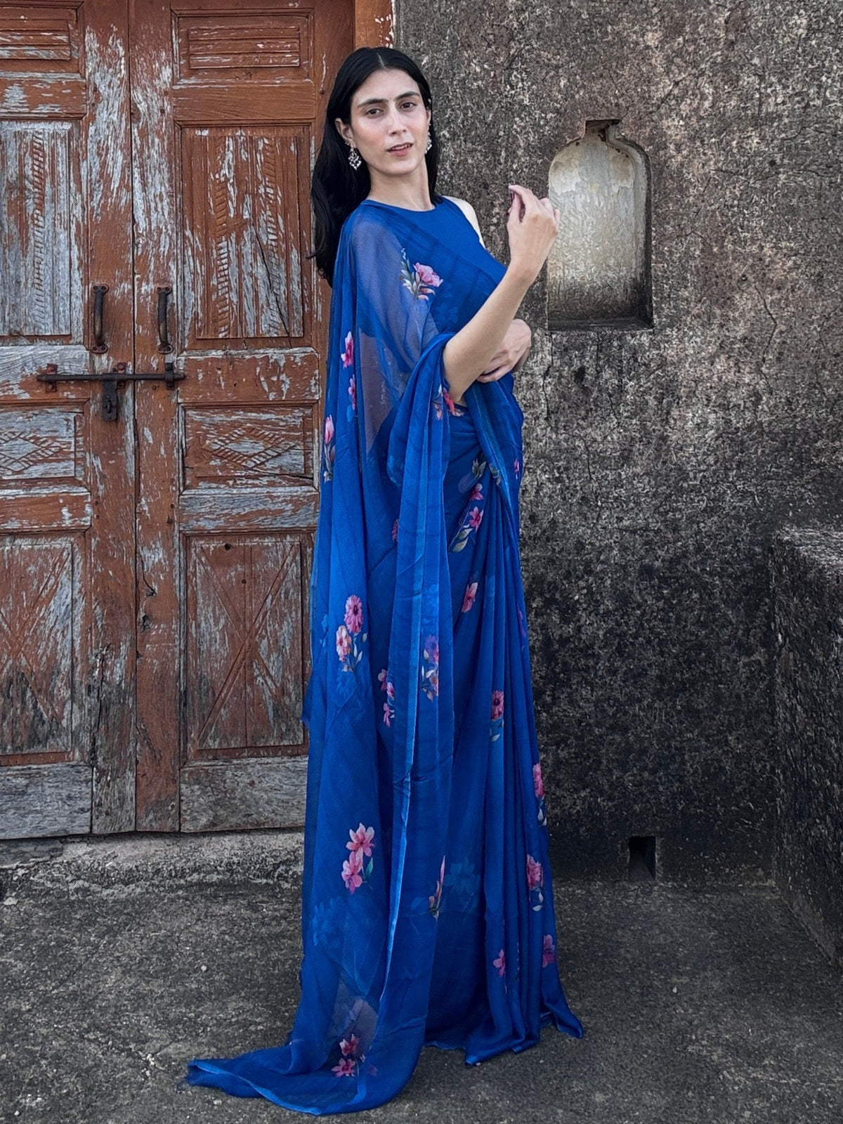 Azura chiffon saree by MAYIN India