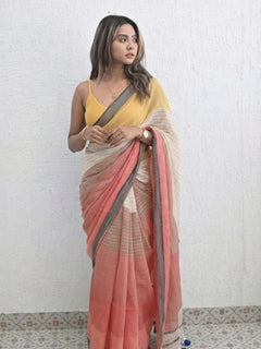 Tokyo - Multicolour Striped Mulmul Cotton Saree