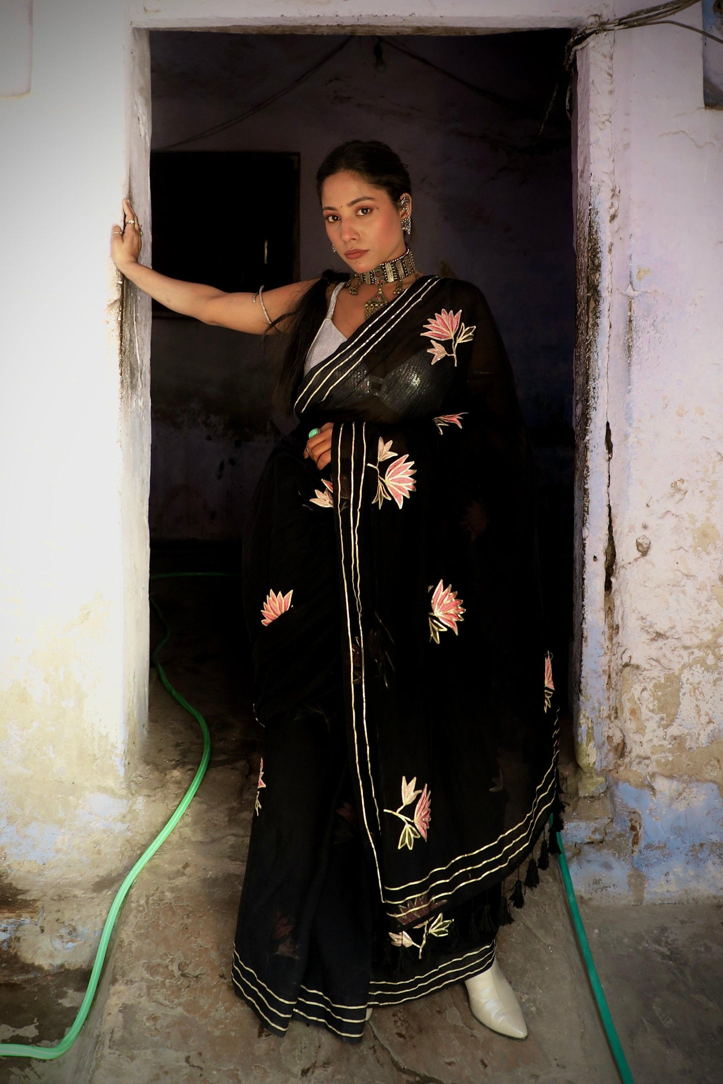 Onyx Chic Mul Saree