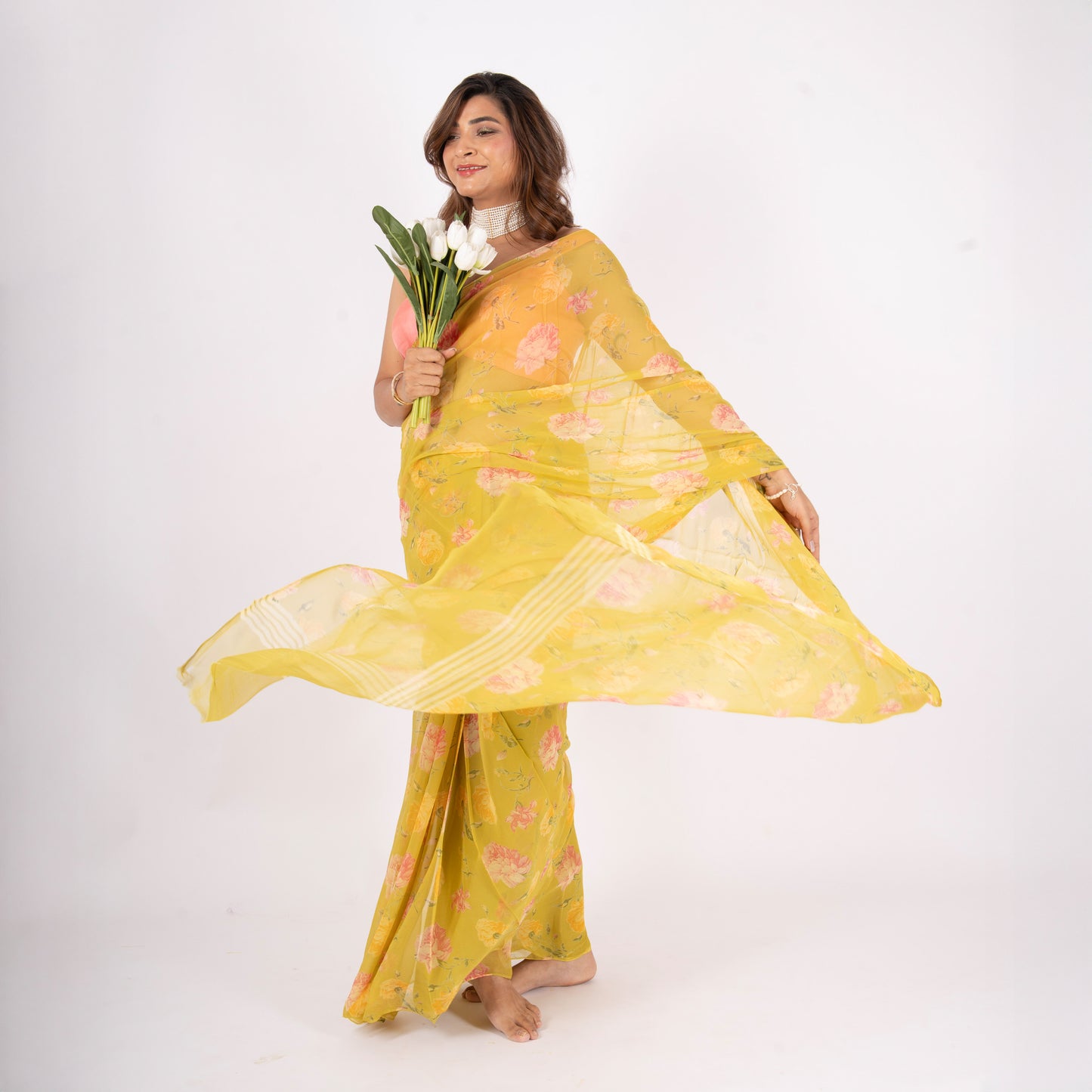 Zyra Pure Chiffon Saree