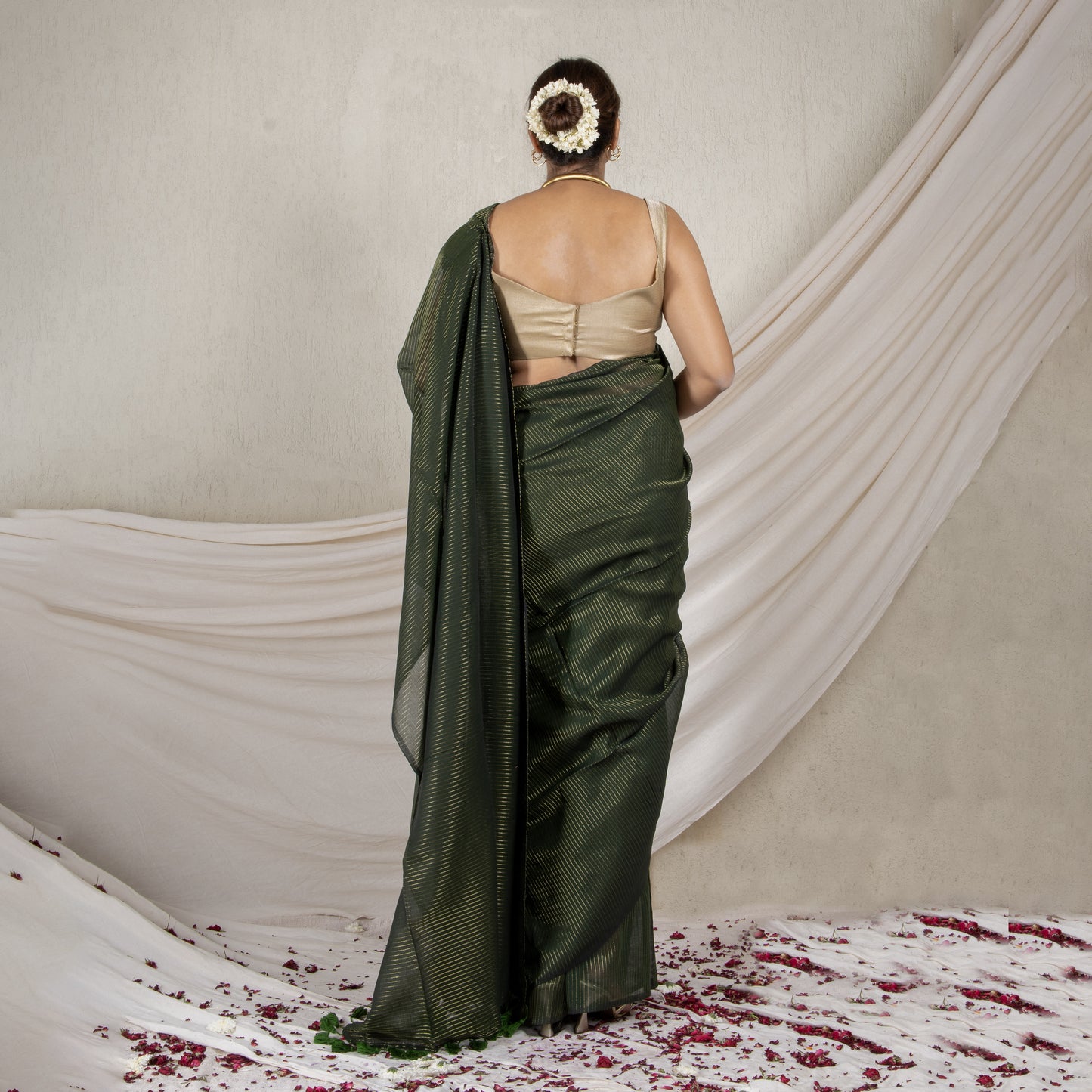 Emerald Zari Mul Saree