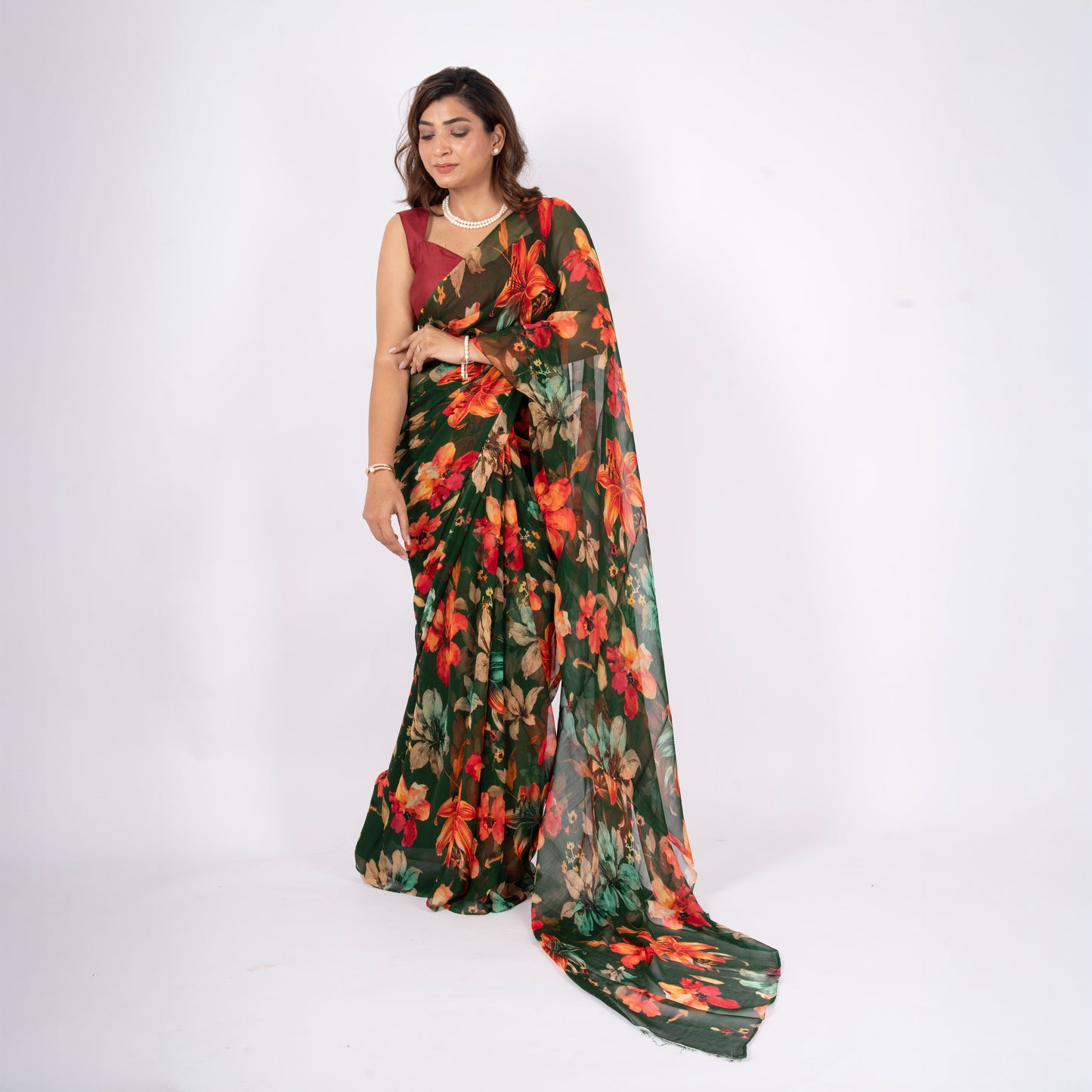 Orelia Pure Chiffon Saree