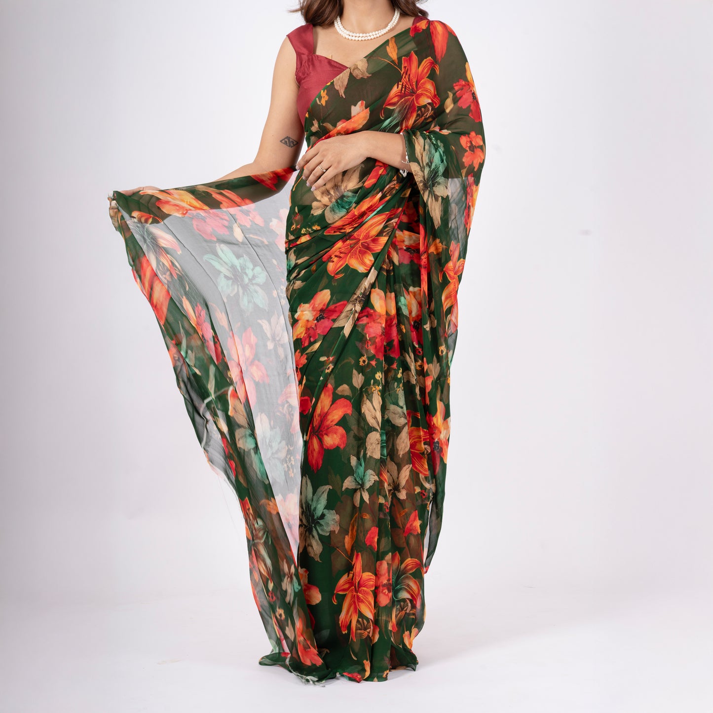 Orelia Pure Chiffon Saree