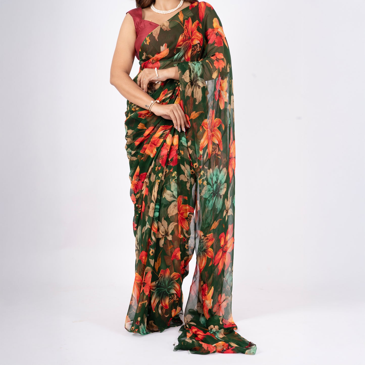 Orelia Pure Chiffon Saree