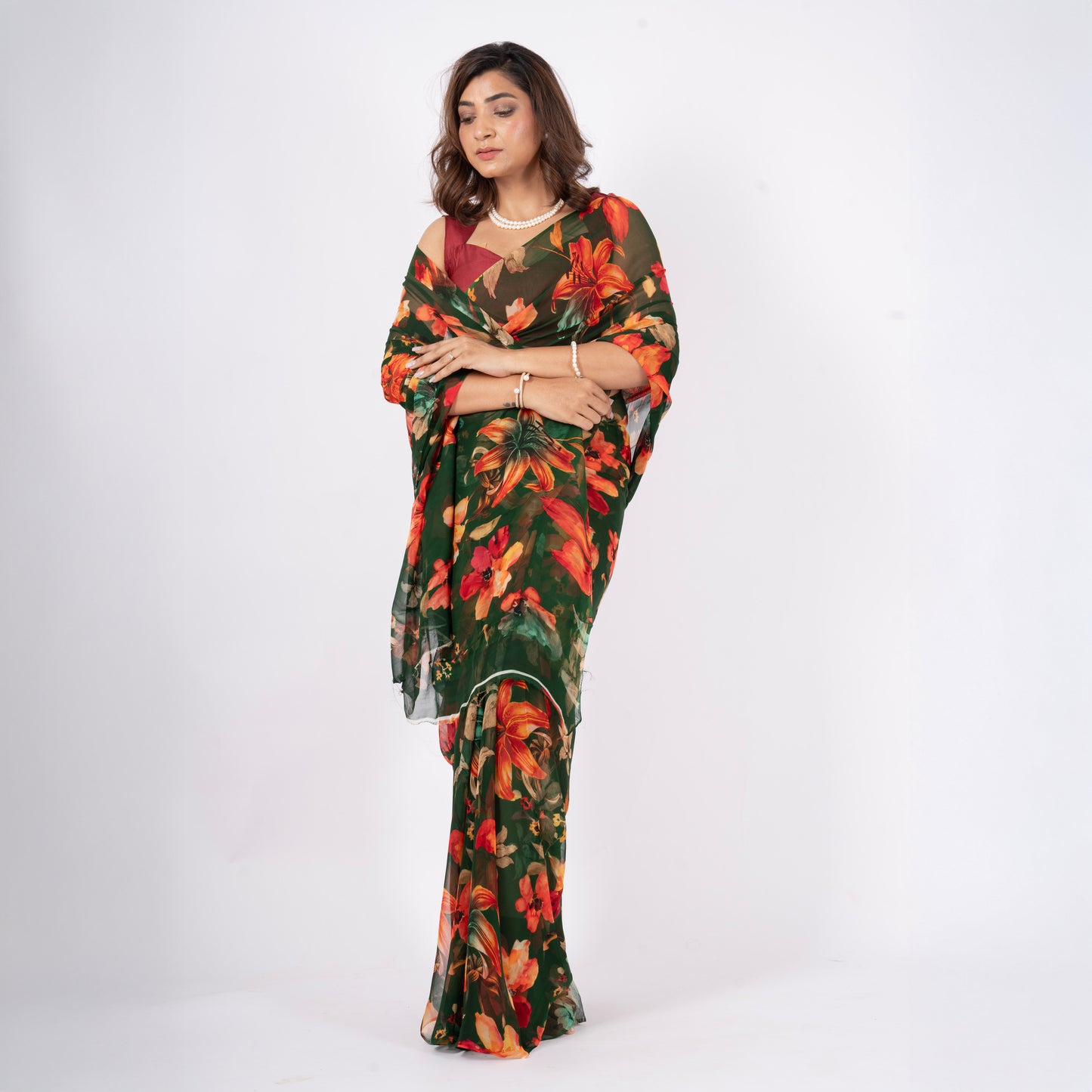 Orelia Pure Chiffon Saree
