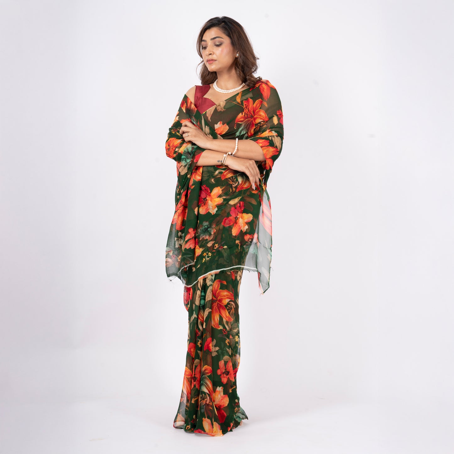 Orelia Pure Chiffon Saree