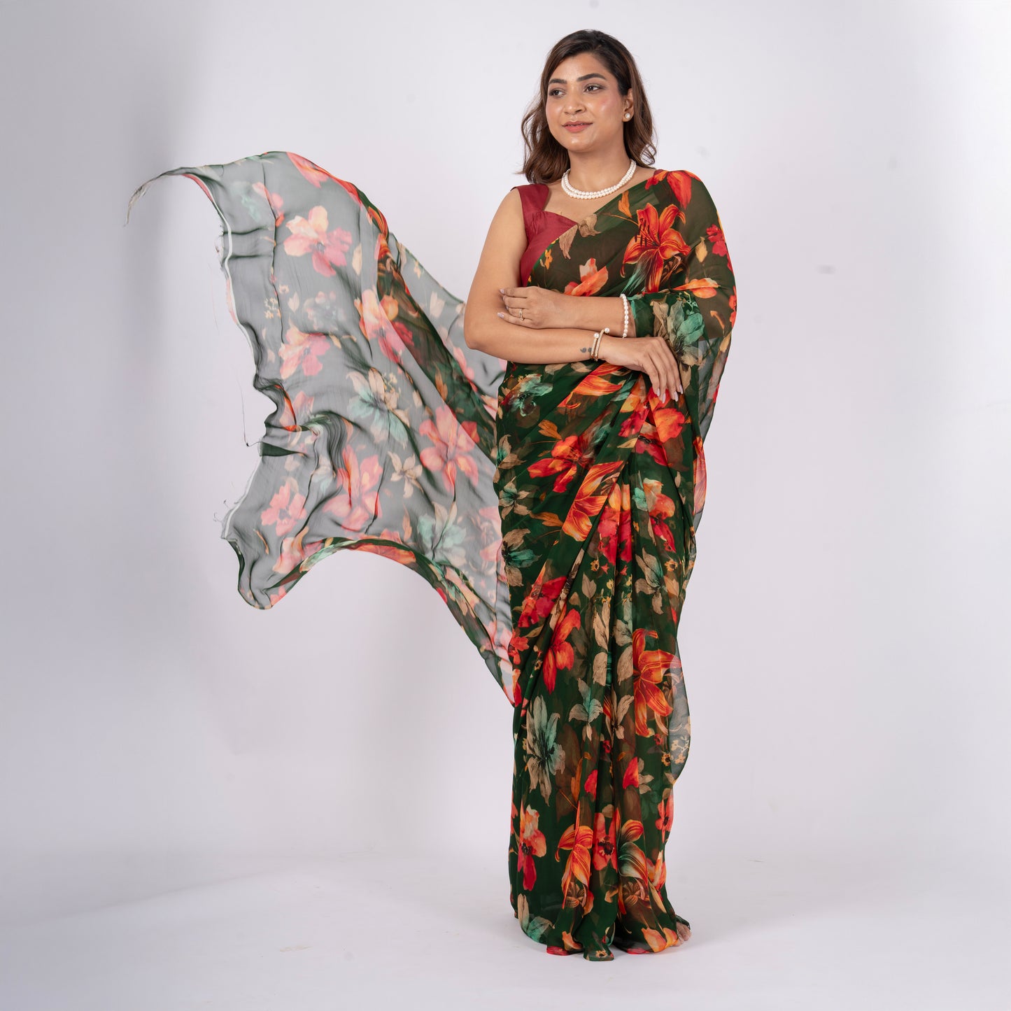 Orelia Pure Chiffon Saree