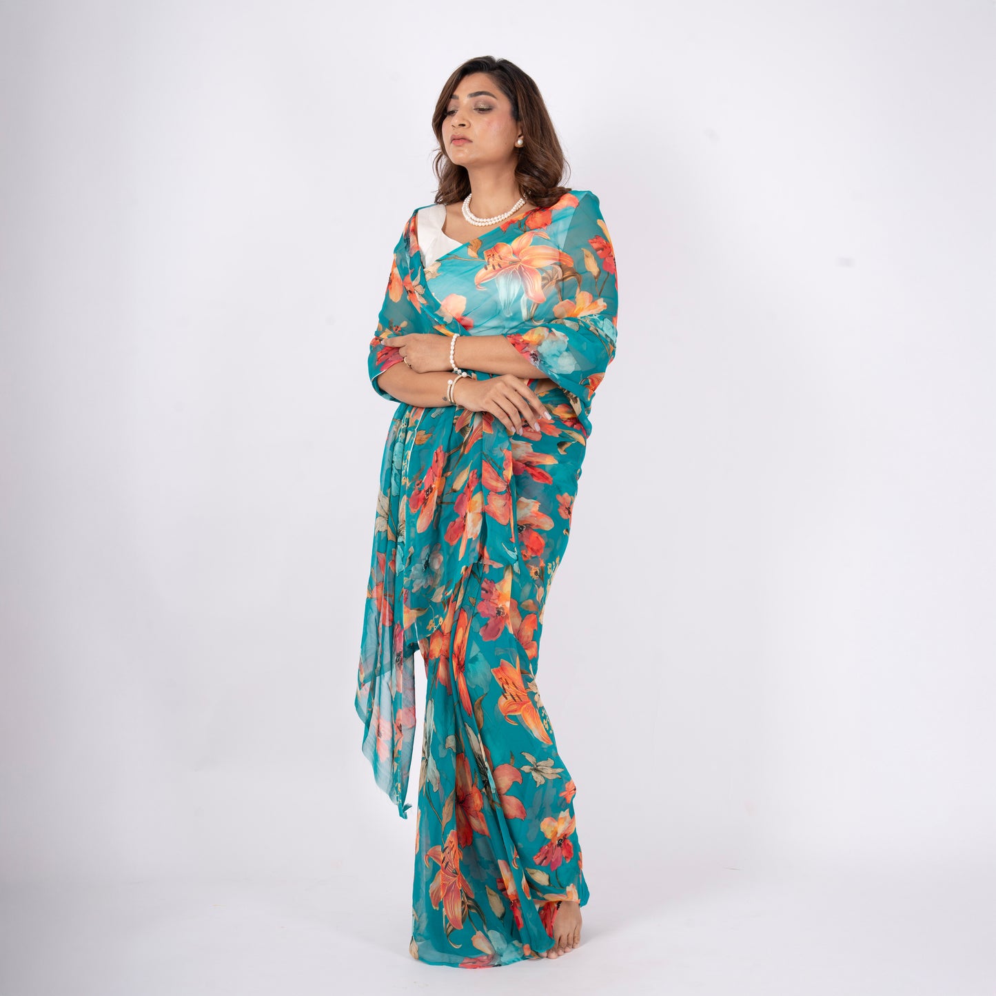 Veyona Pure Chiffon Saree