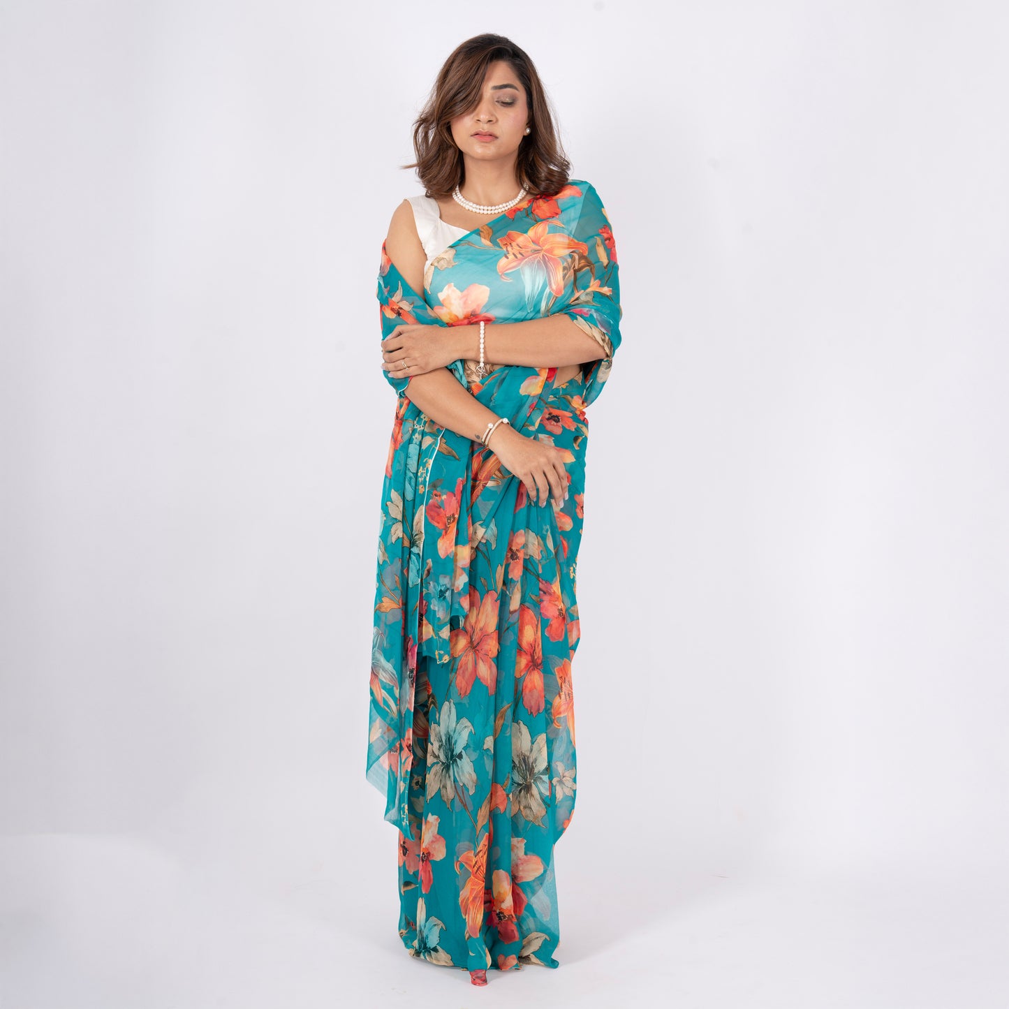 Veyona Pure Chiffon Saree