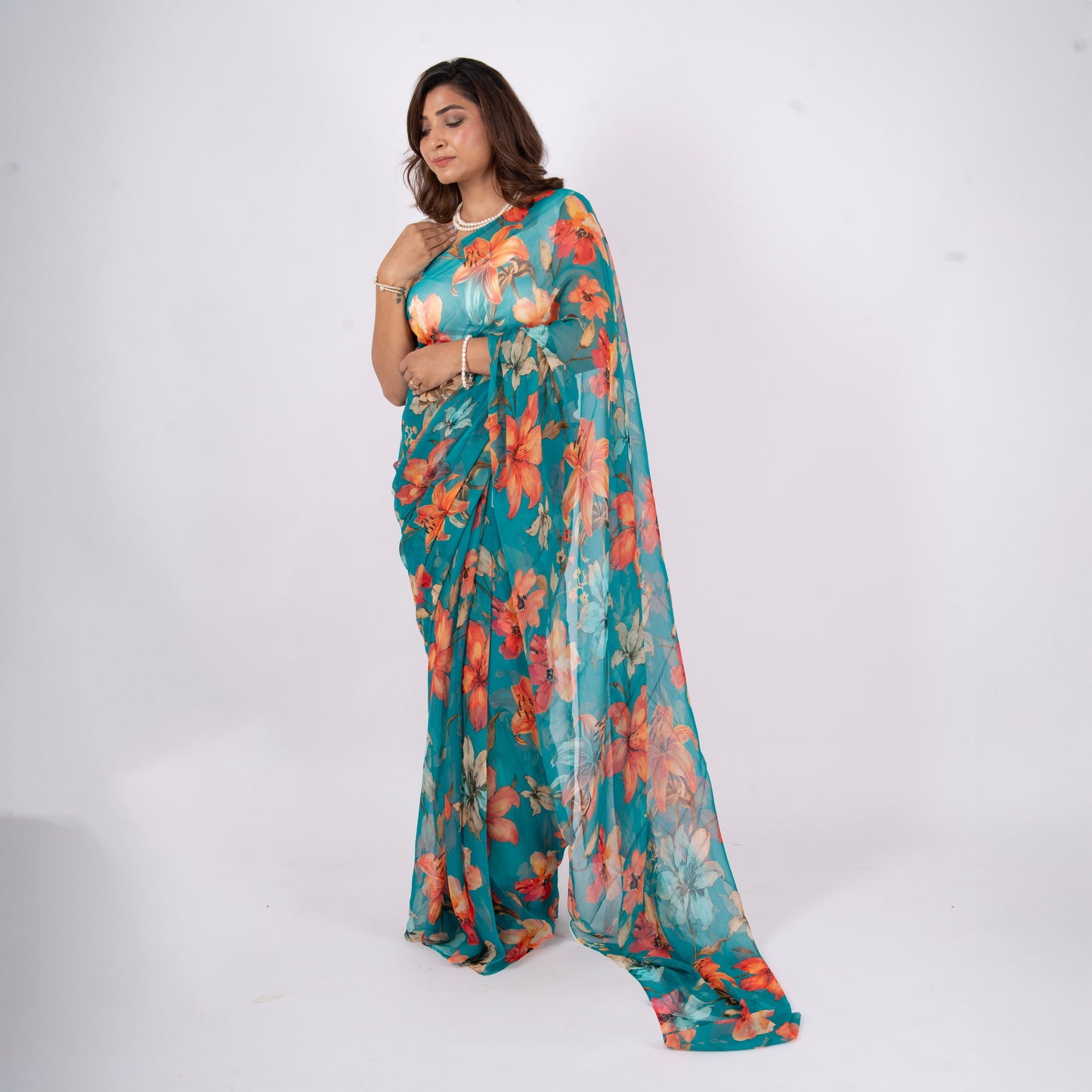 Veyona Pure Chiffon Saree