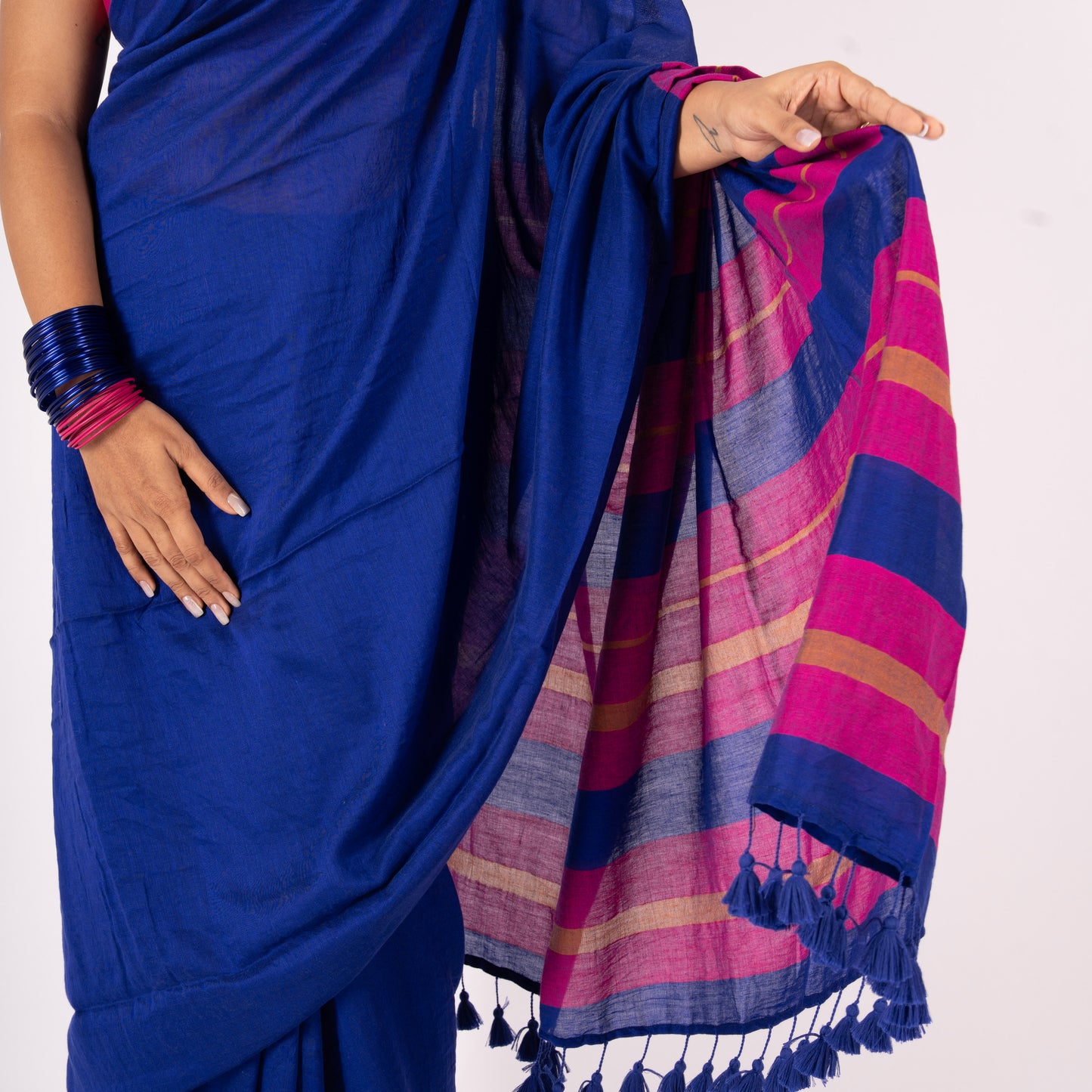 Inkstorm Acrylic Cotton Saree