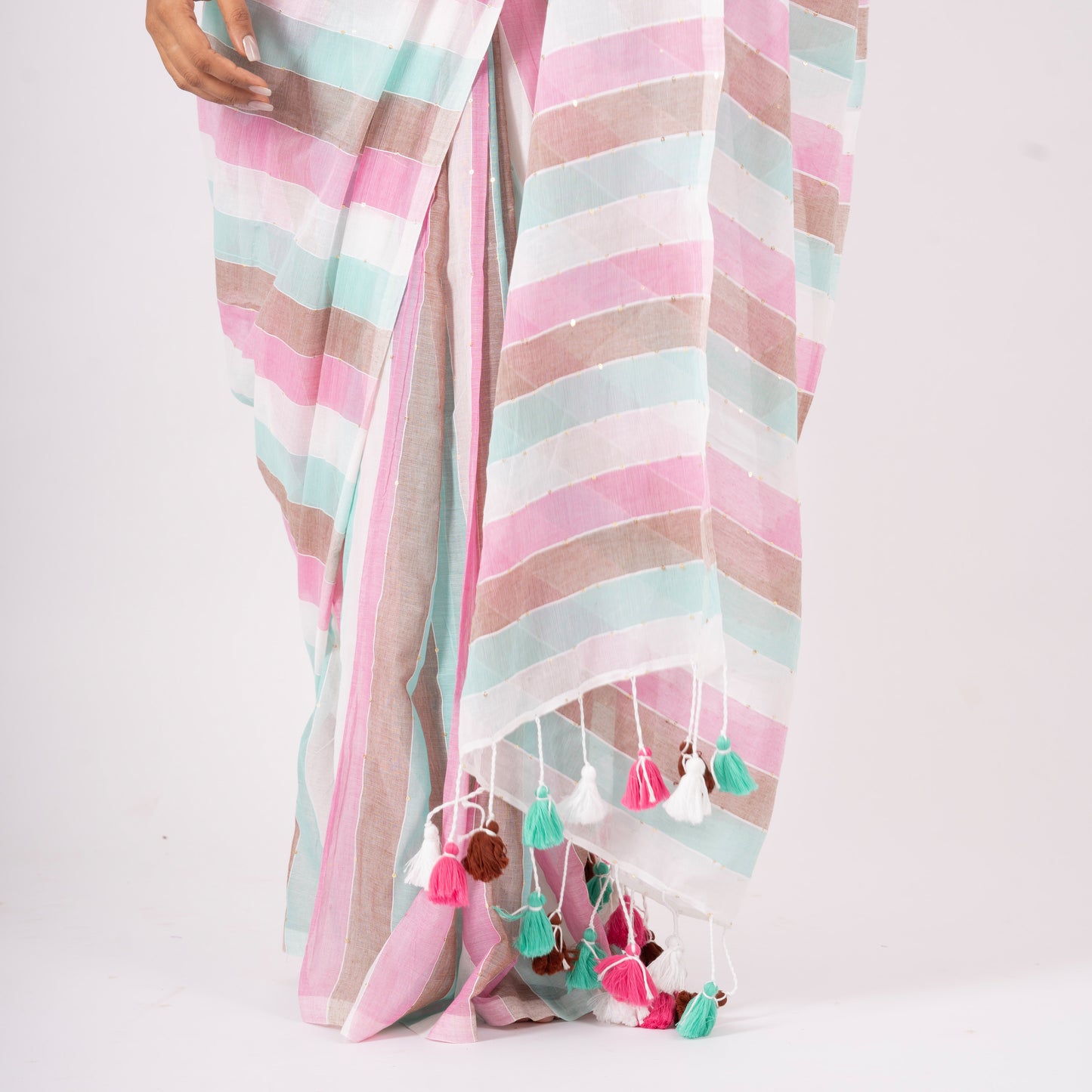 Aabroo Cotton Sequin Saree