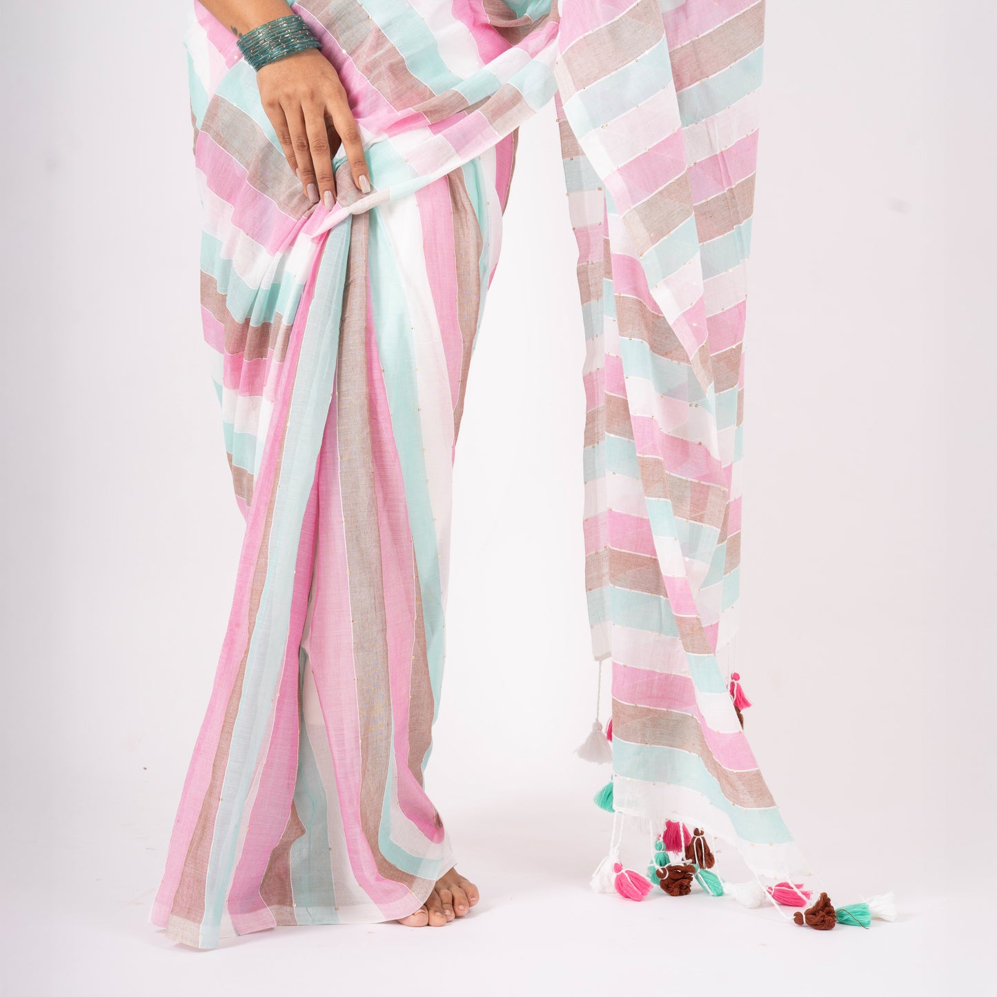 Aabroo Cotton Sequin Saree