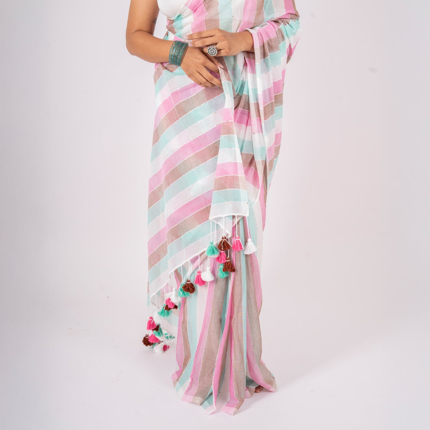 Aabroo Cotton Sequin Saree