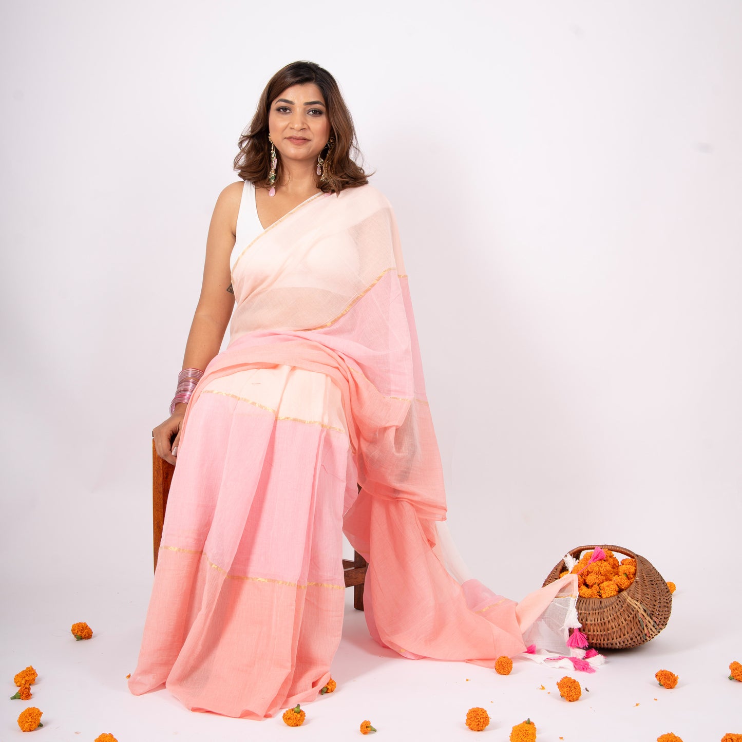 Raabta Mulmul Zari Saree