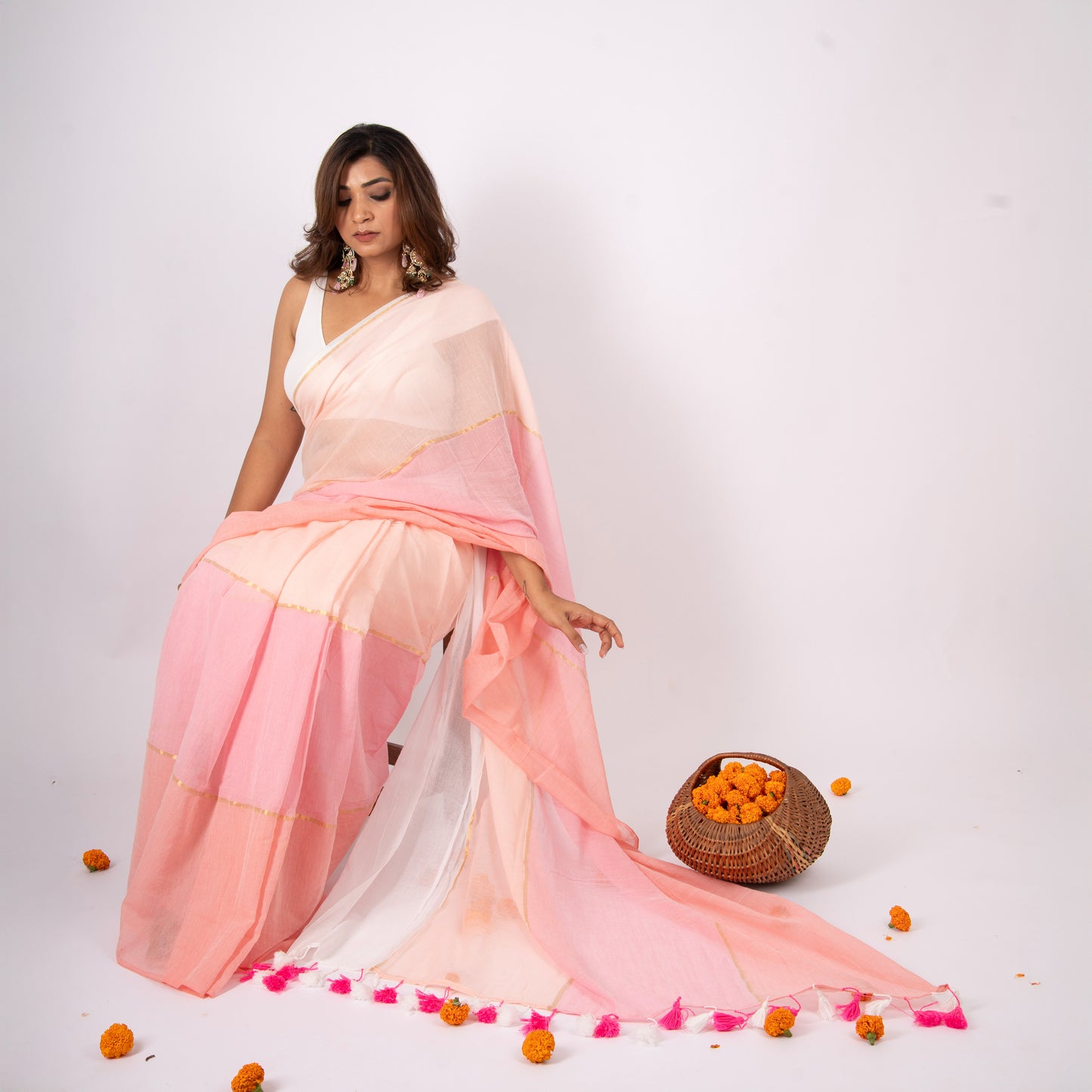 Raabta Mulmul Zari Saree