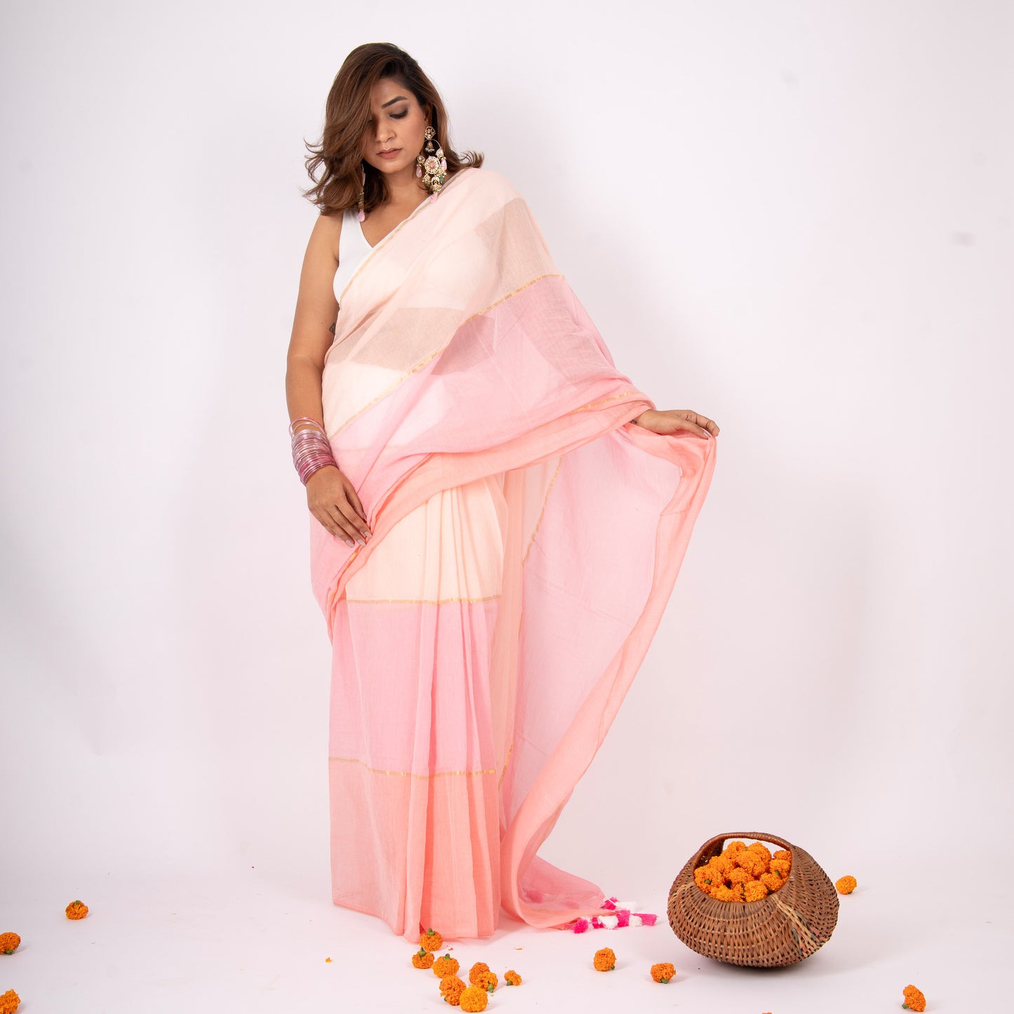 Raabta Mulmul Zari Saree