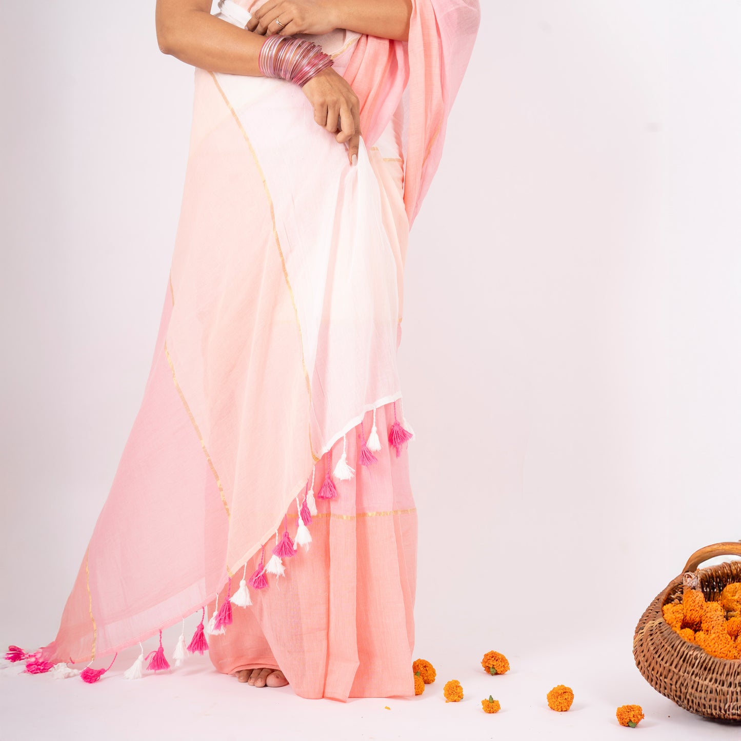 Raabta Mulmul Zari Saree