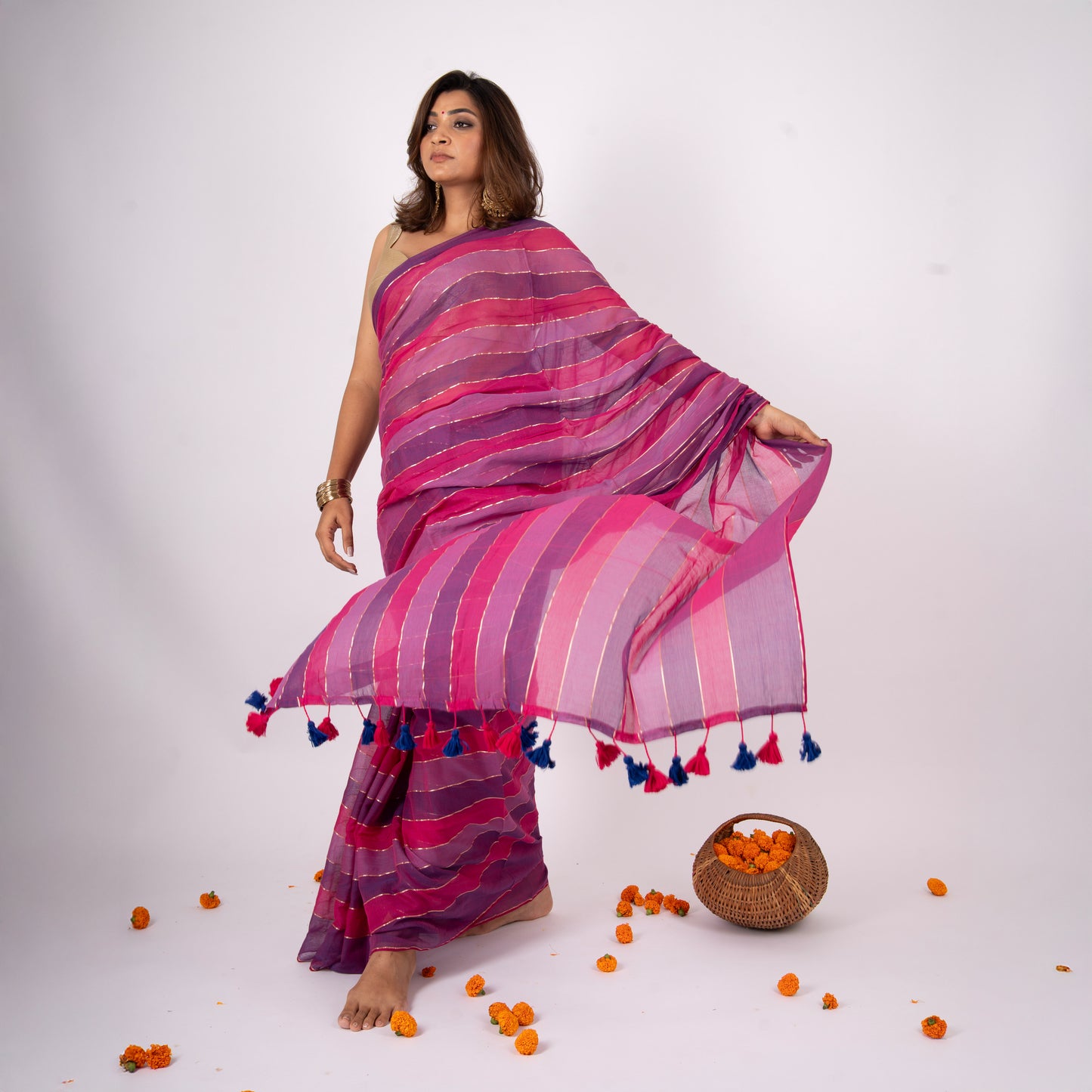 Abhira Cotton Zari Saree
