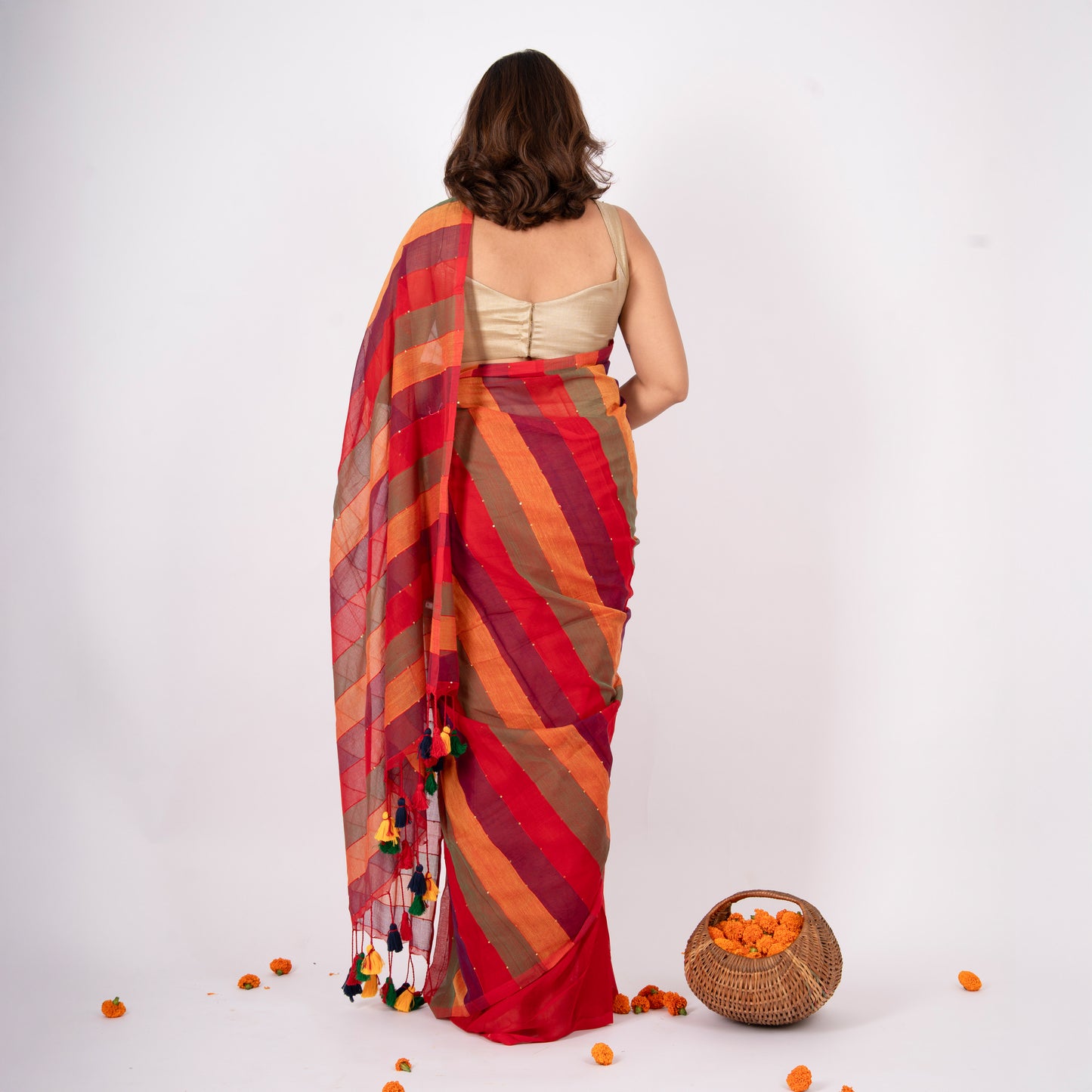 Tisya Cotton Sequin Saree