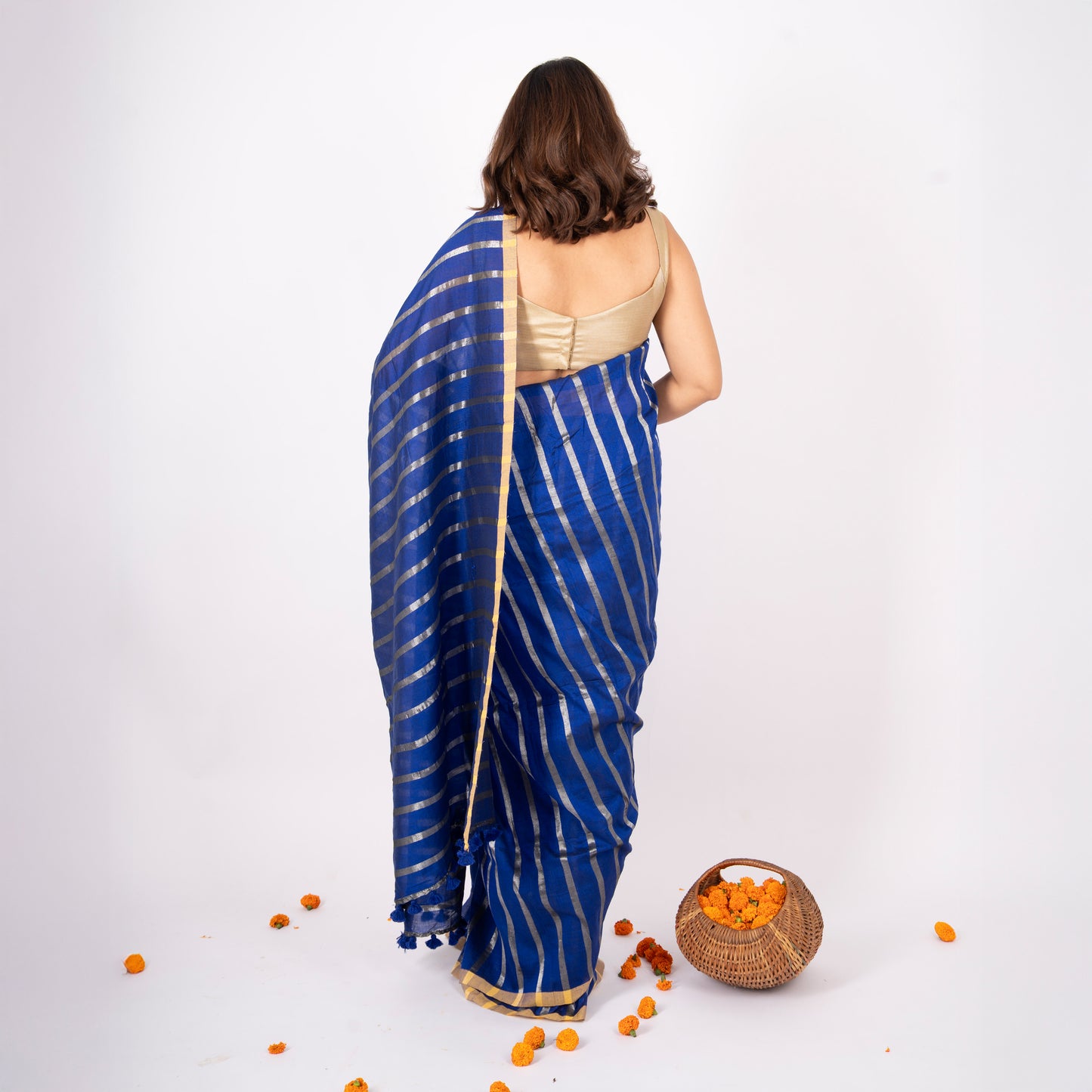 Amara Cotton Zari Stripe Saree
