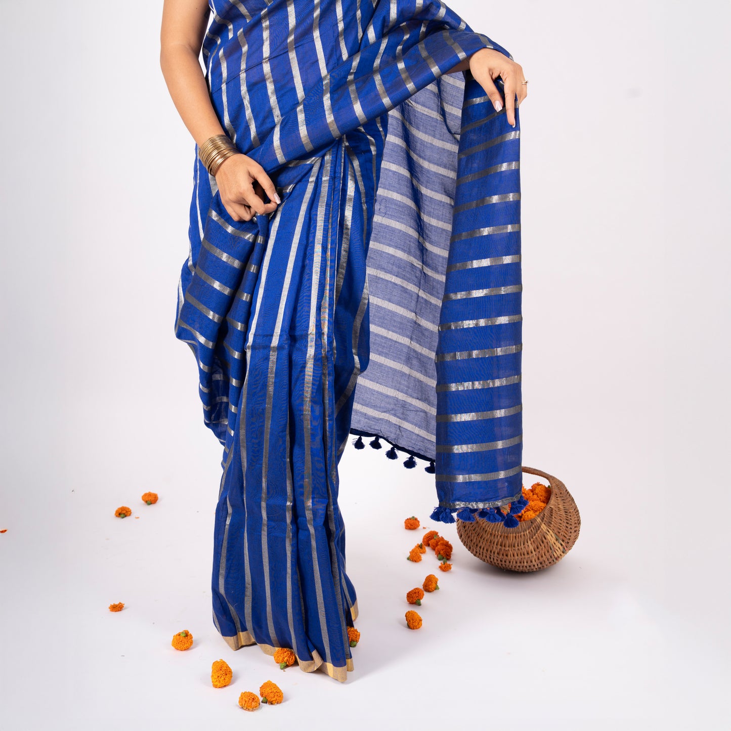 Amara Cotton Zari Stripe Saree