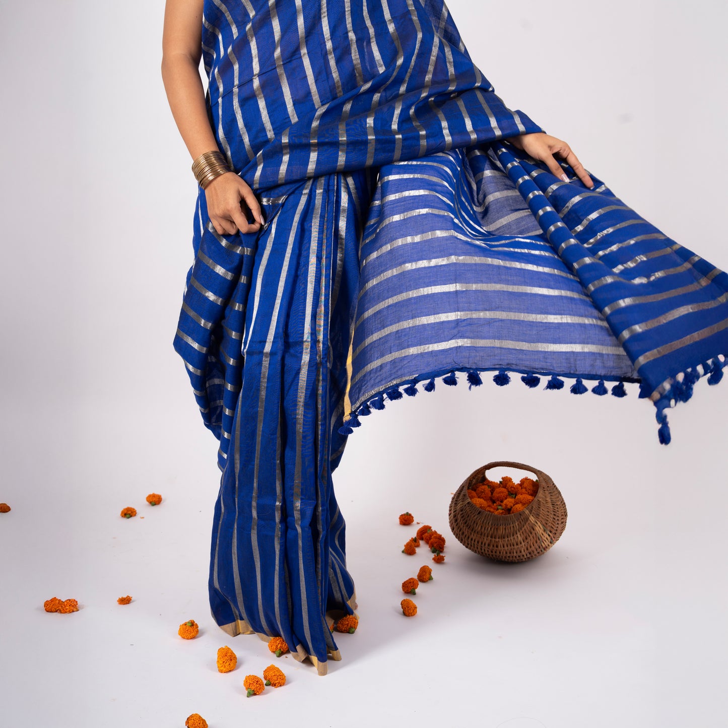 Amara Cotton Zari Stripe Saree