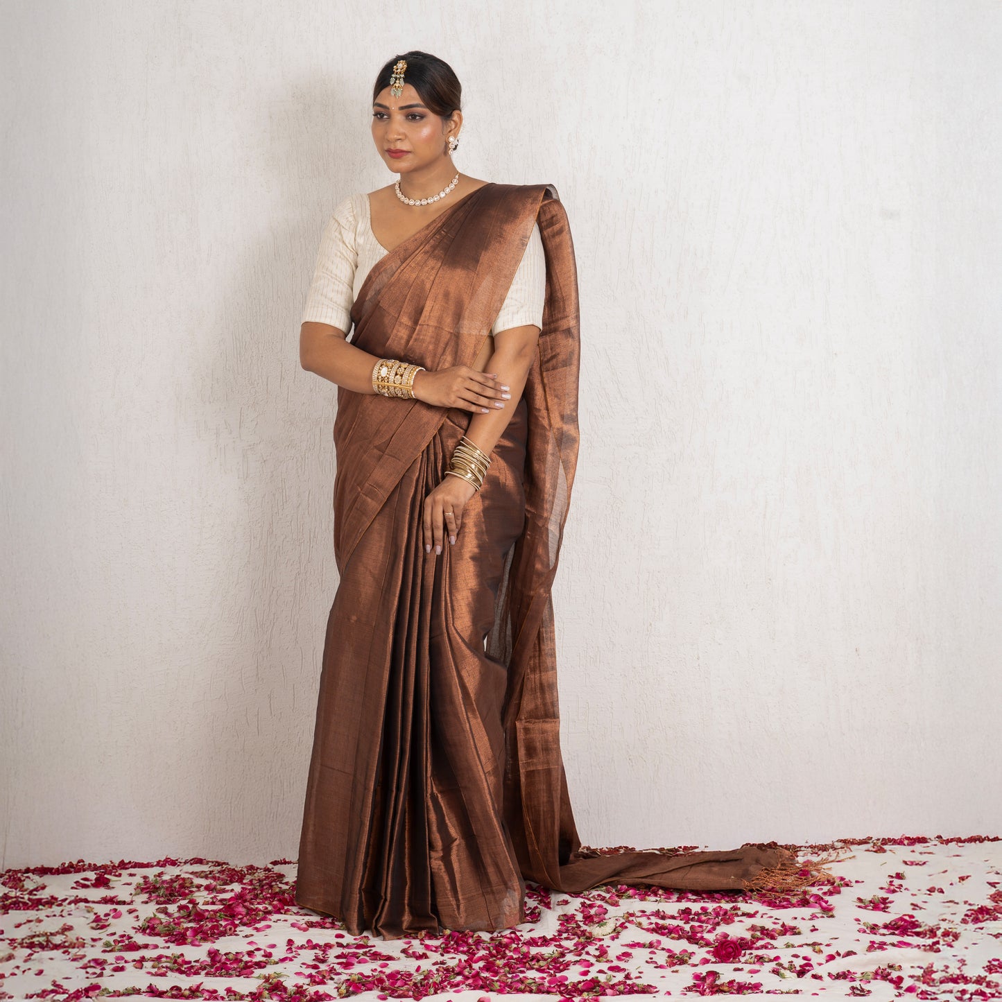 Devina Mulmul Tissue Saree