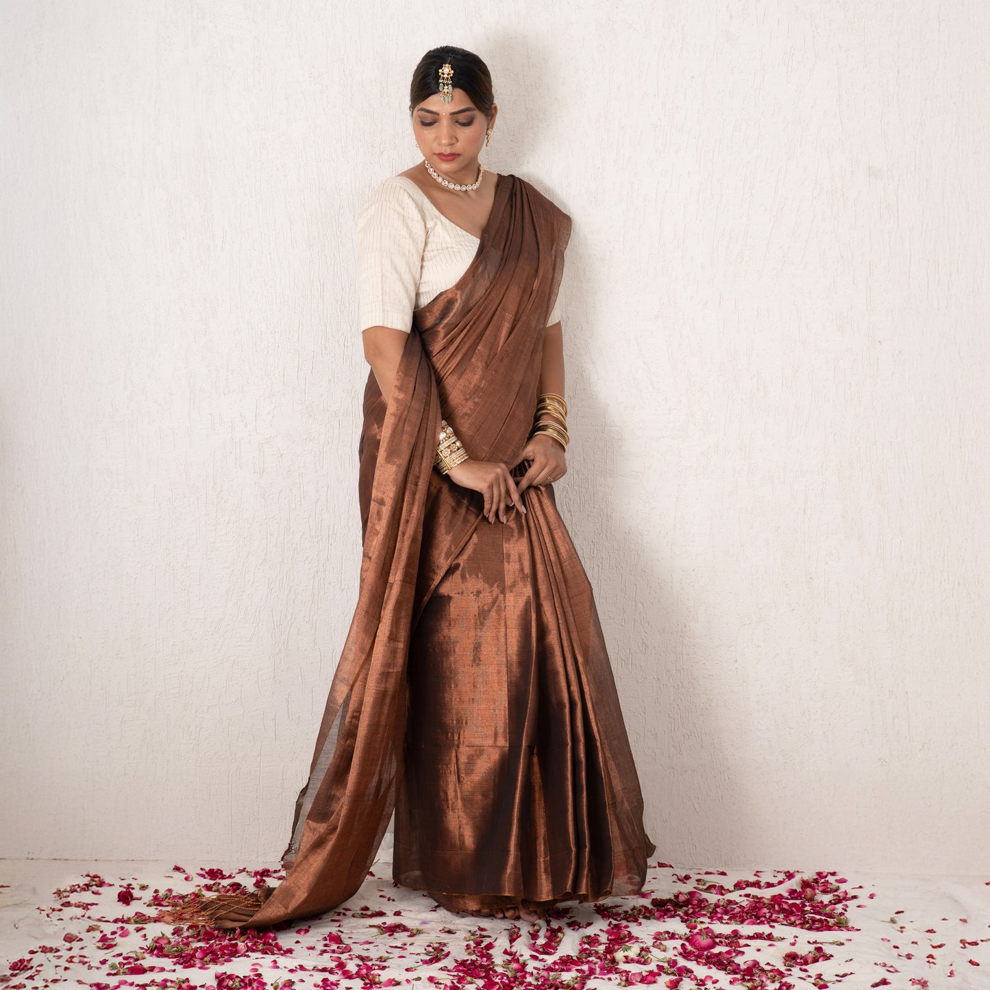 Devina Mulmul Tissue Saree