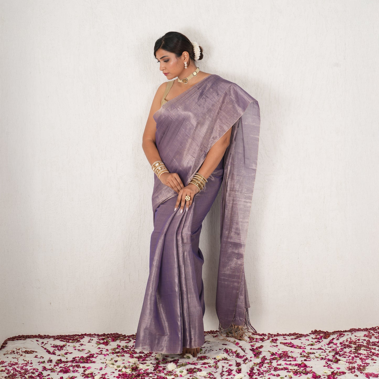 Tarini Mulmul Tissue Saree
