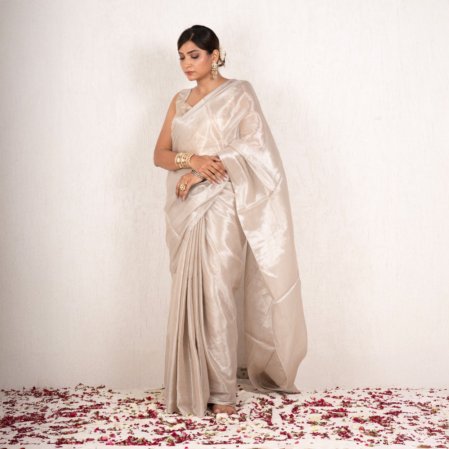 Shyra Mulmul Tissue Saree