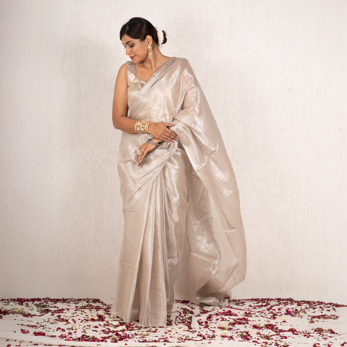 Shyra Mulmul Tissue Saree