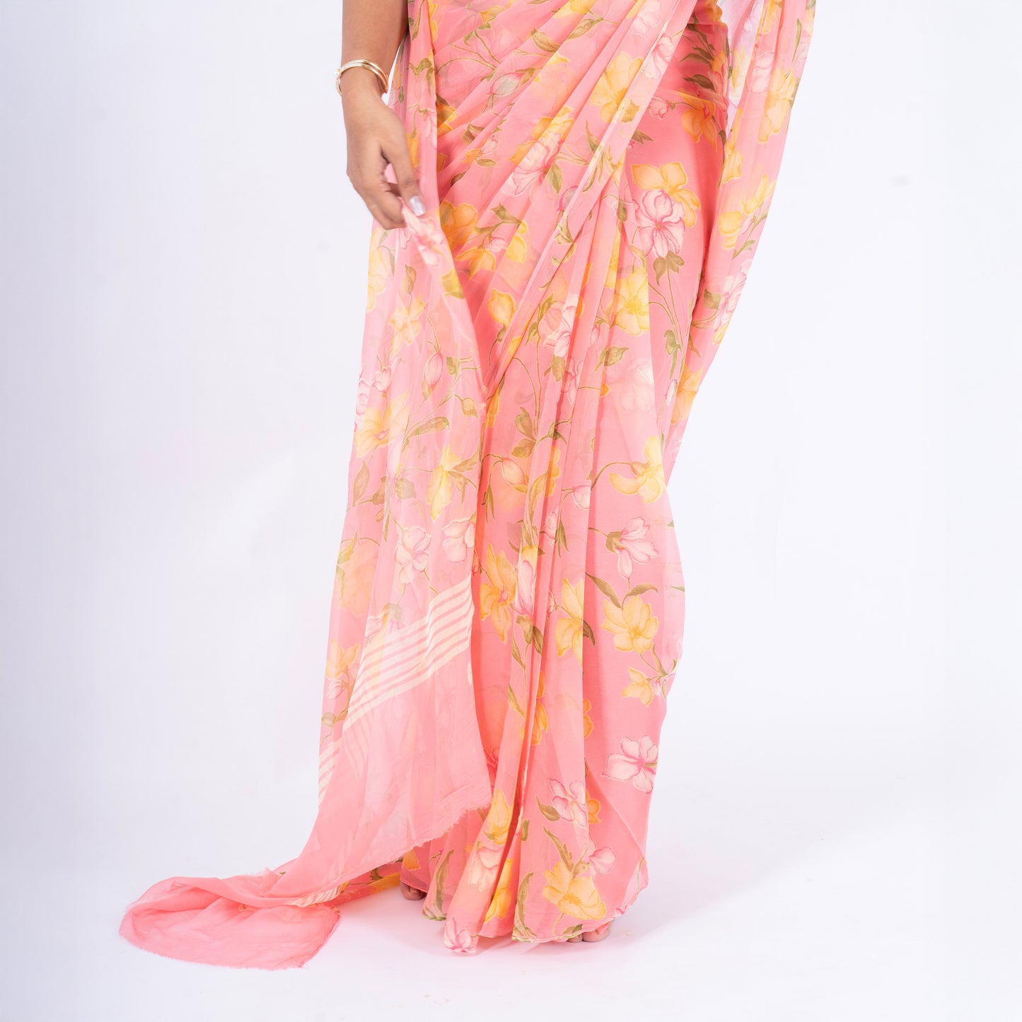 Roselle Pure Chiffon Saree