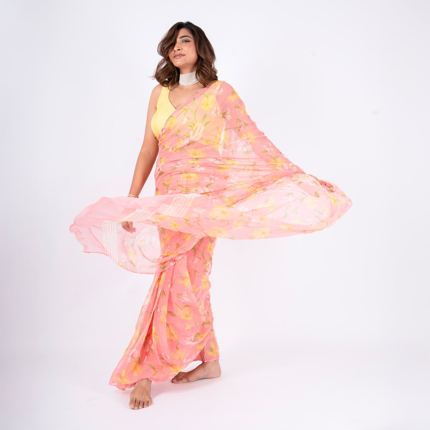 Roselle Pure Chiffon Saree