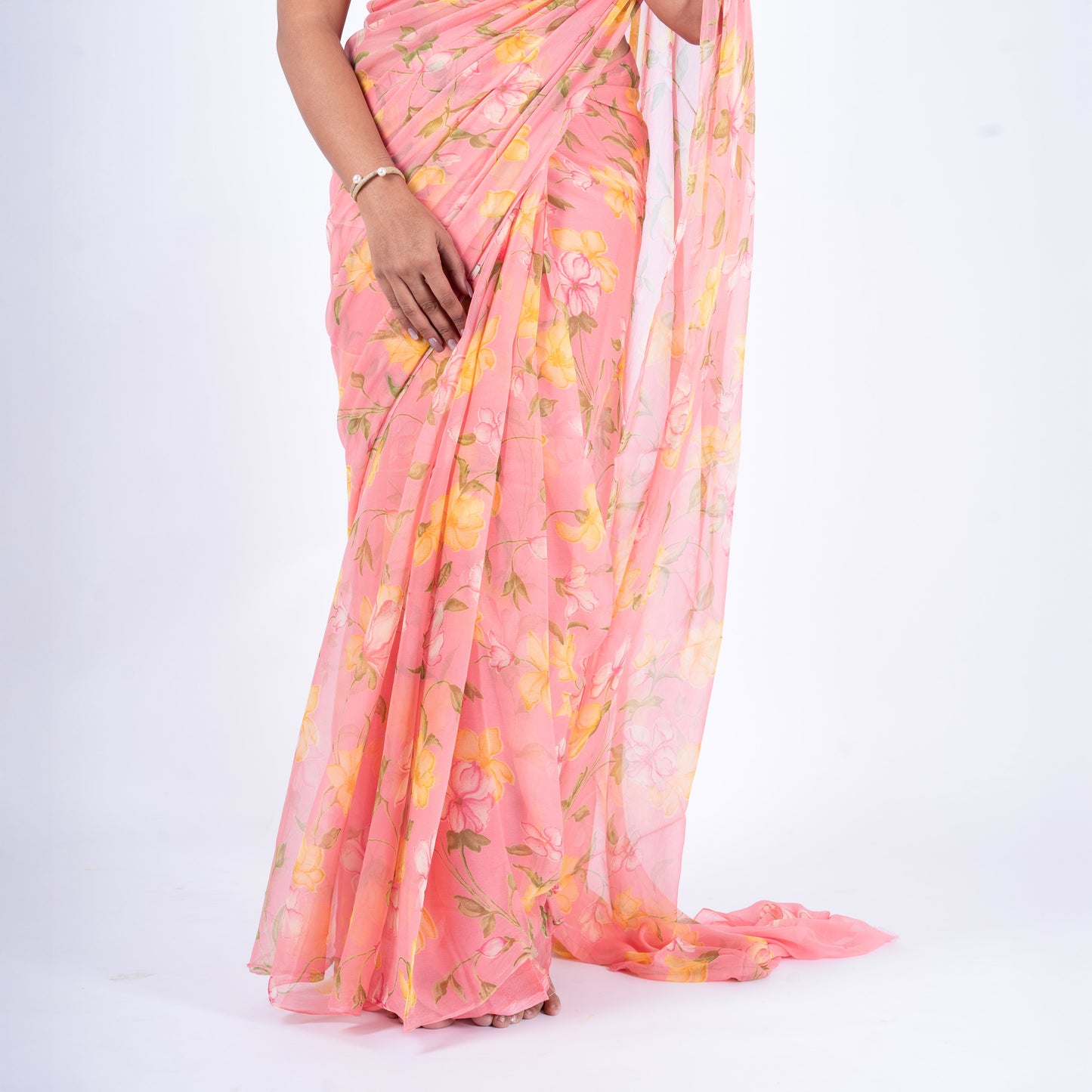 Roselle Pure Chiffon Saree