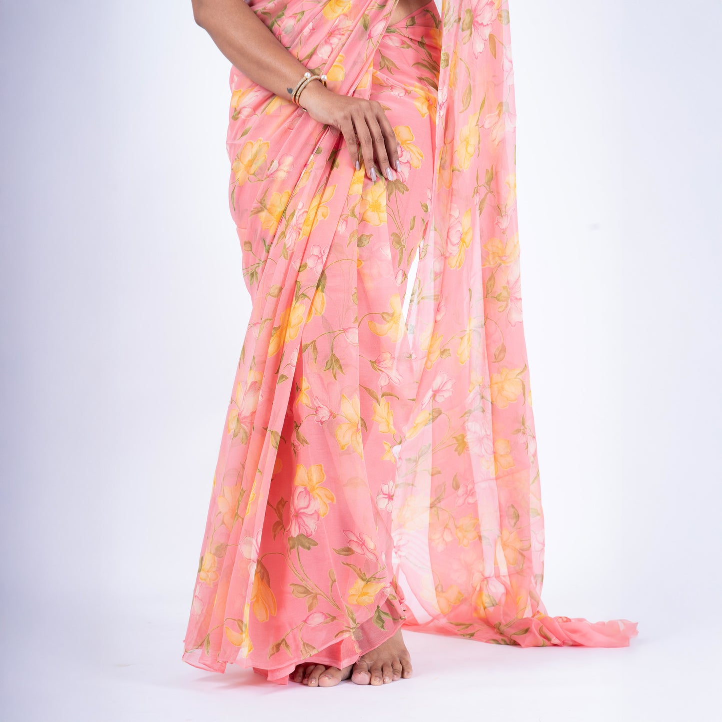 Roselle Pure Chiffon Saree
