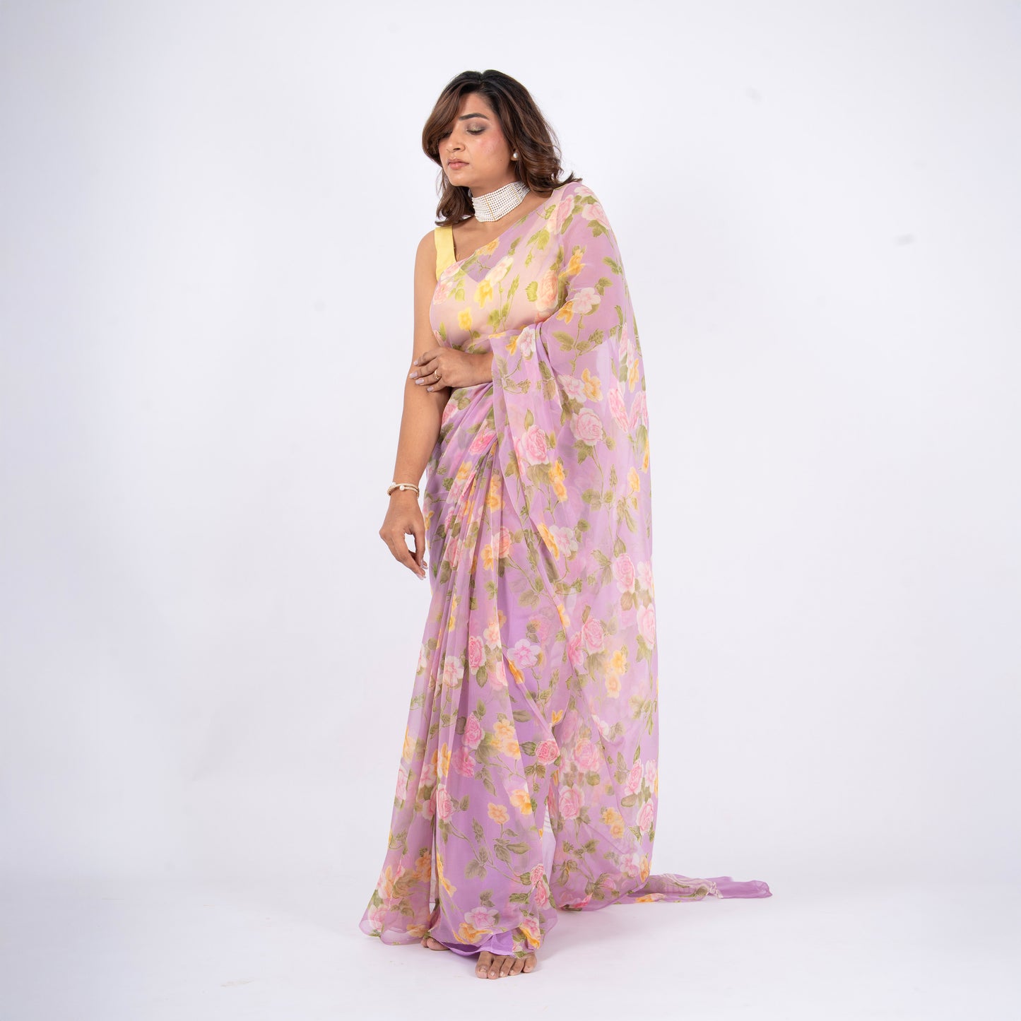 Solenne Pure Chiffon Saree