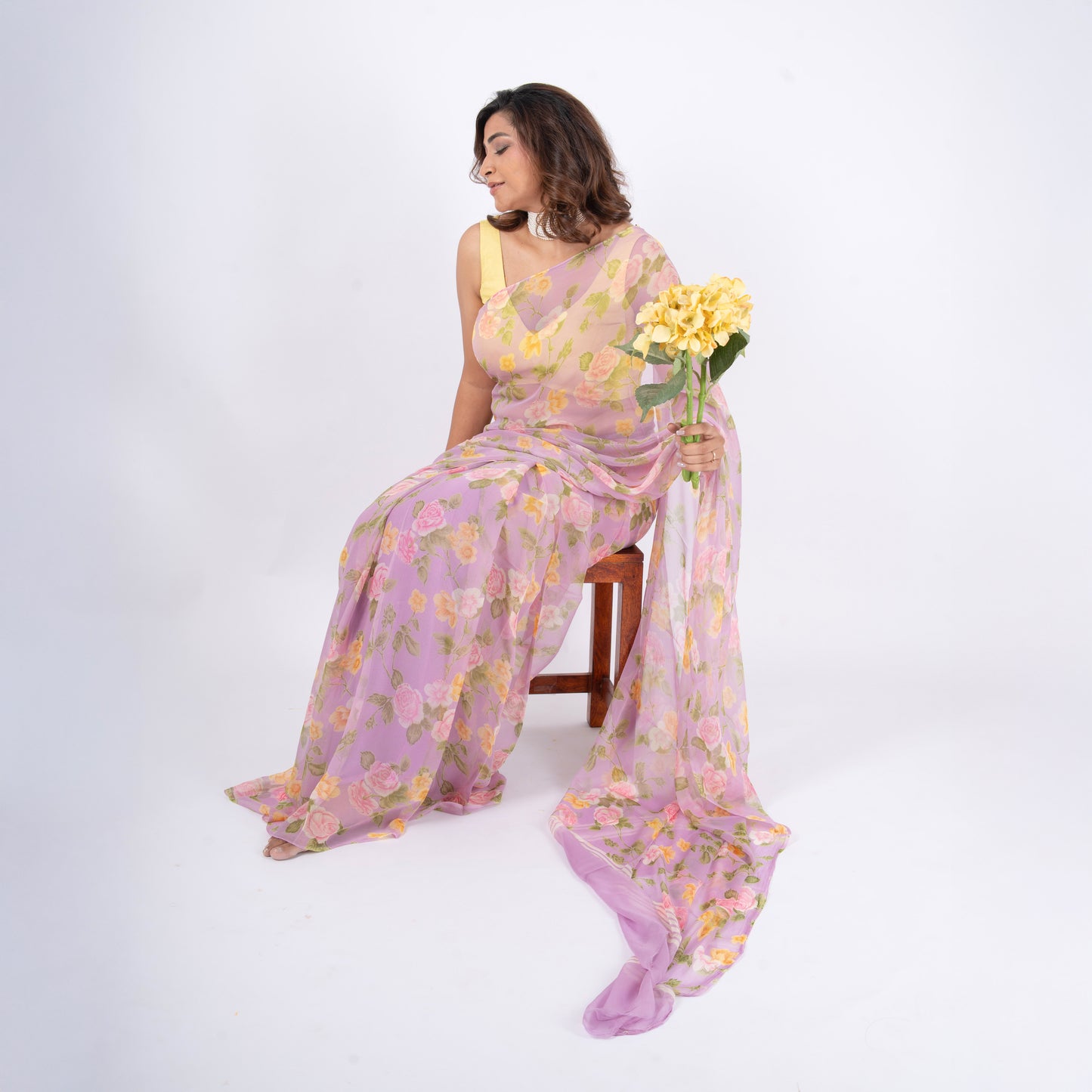 Solenne Pure Chiffon Saree