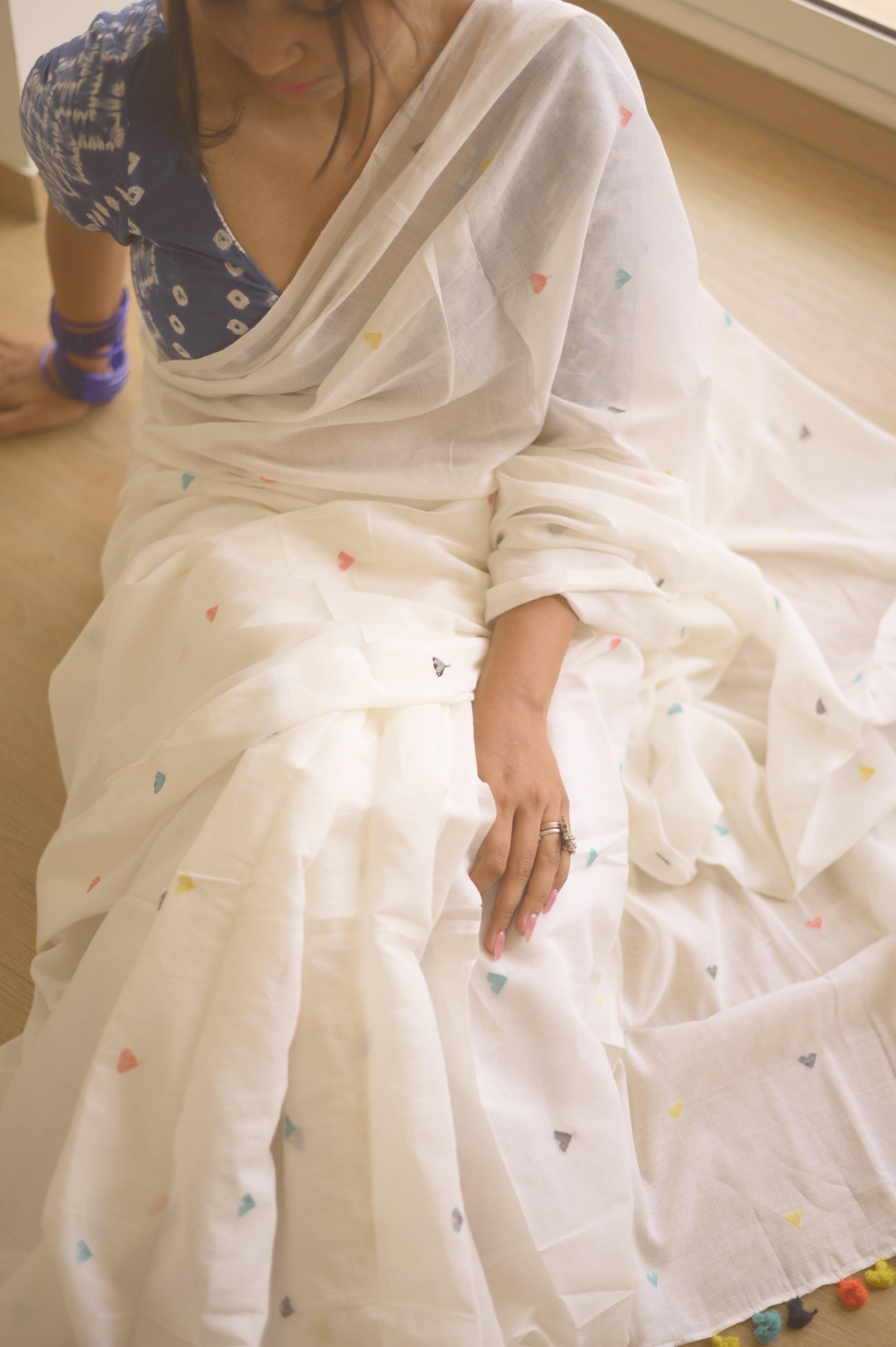 Love Note Jamdani Saree - Mayin India