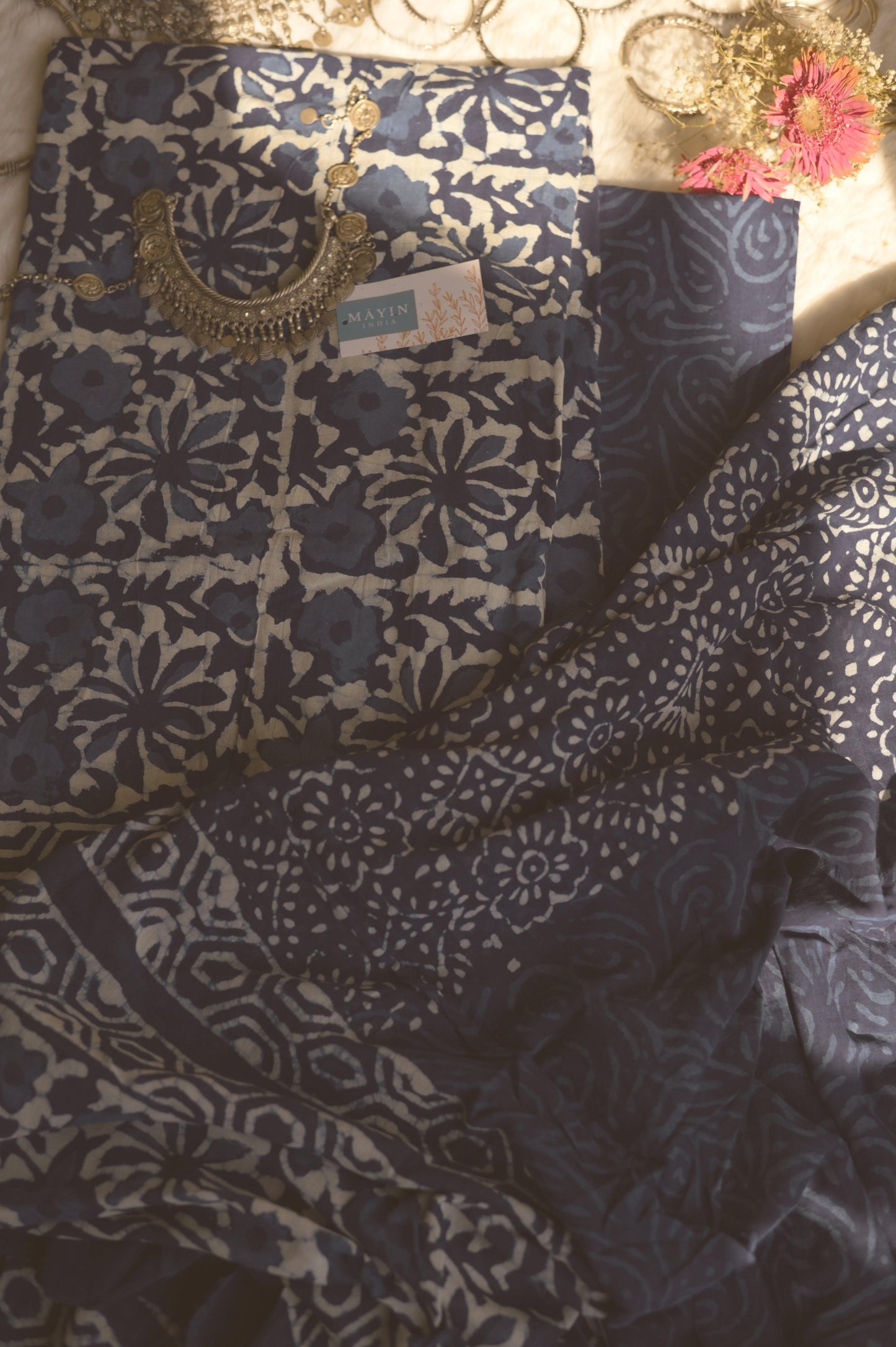Indigo Handblockprinted Suit Set - Mayin India