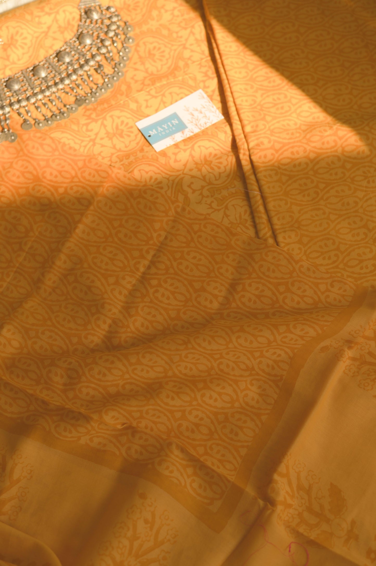 Yellow Handblockprinted Suit Set - Mayin India