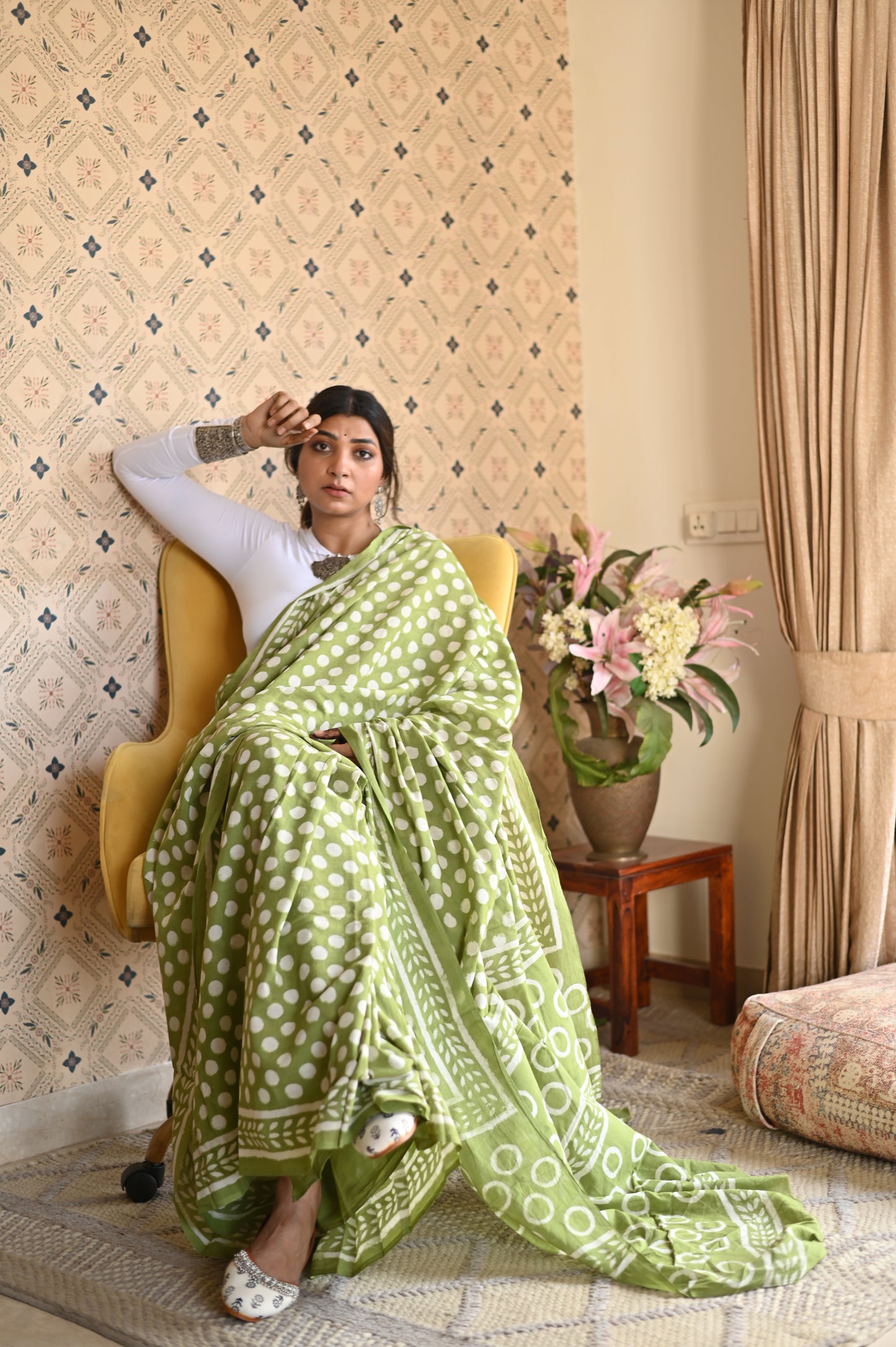 Kacha Aam Dabu Mulmul Saree