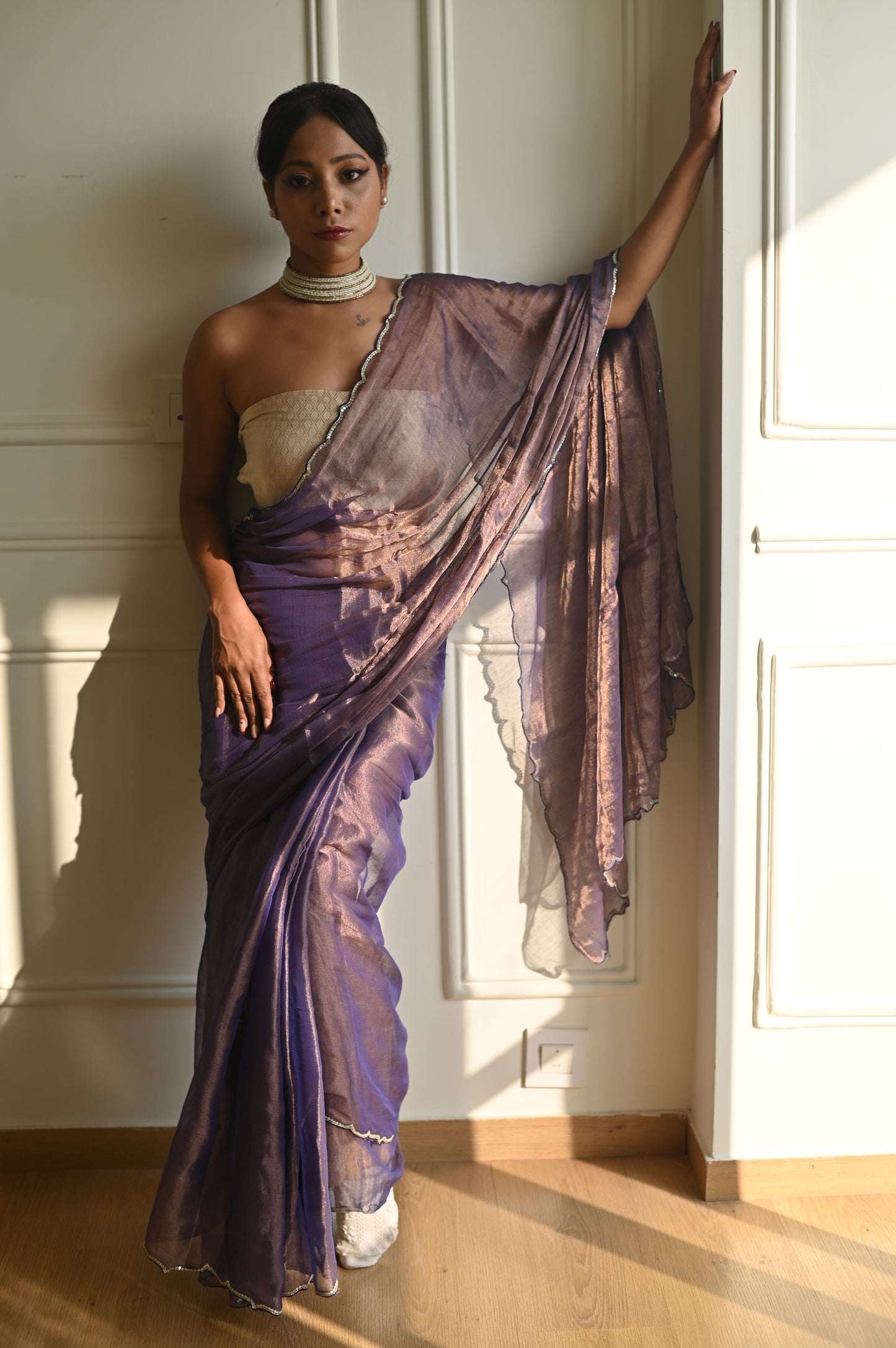 Blue Blood Tissue Saree