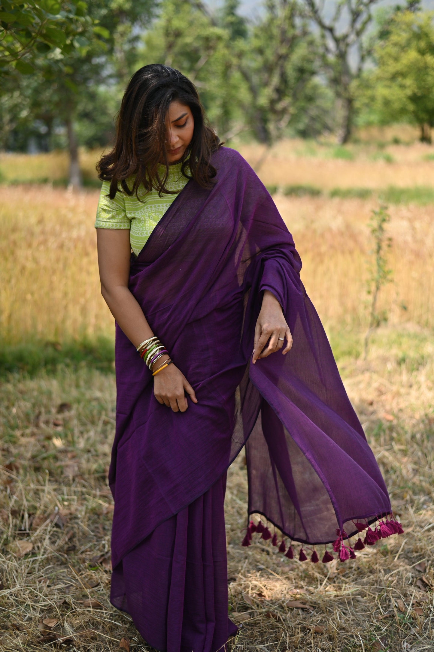 Blueberry Pie Mul Saree