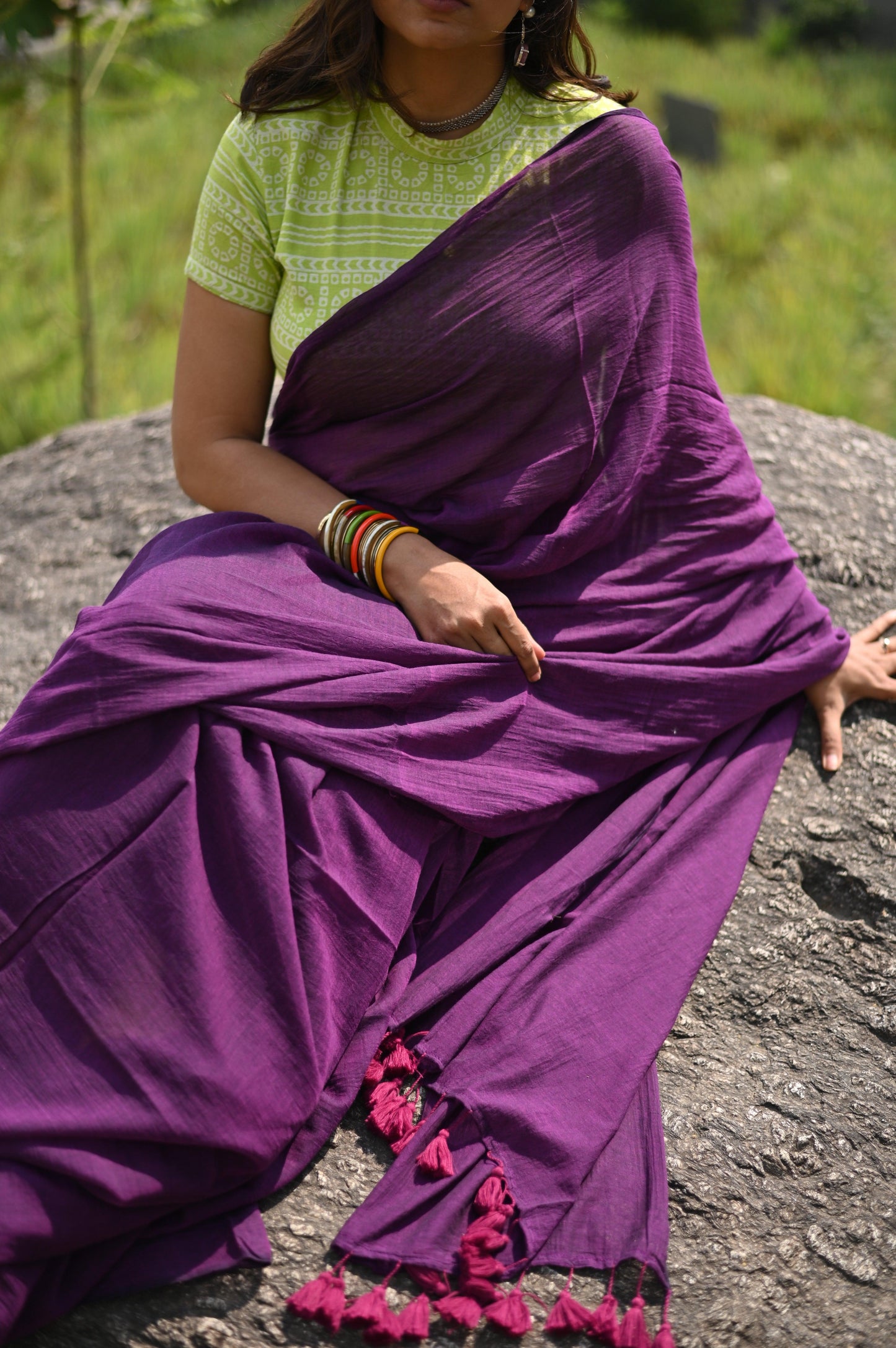 Blueberry Pie Mul Saree