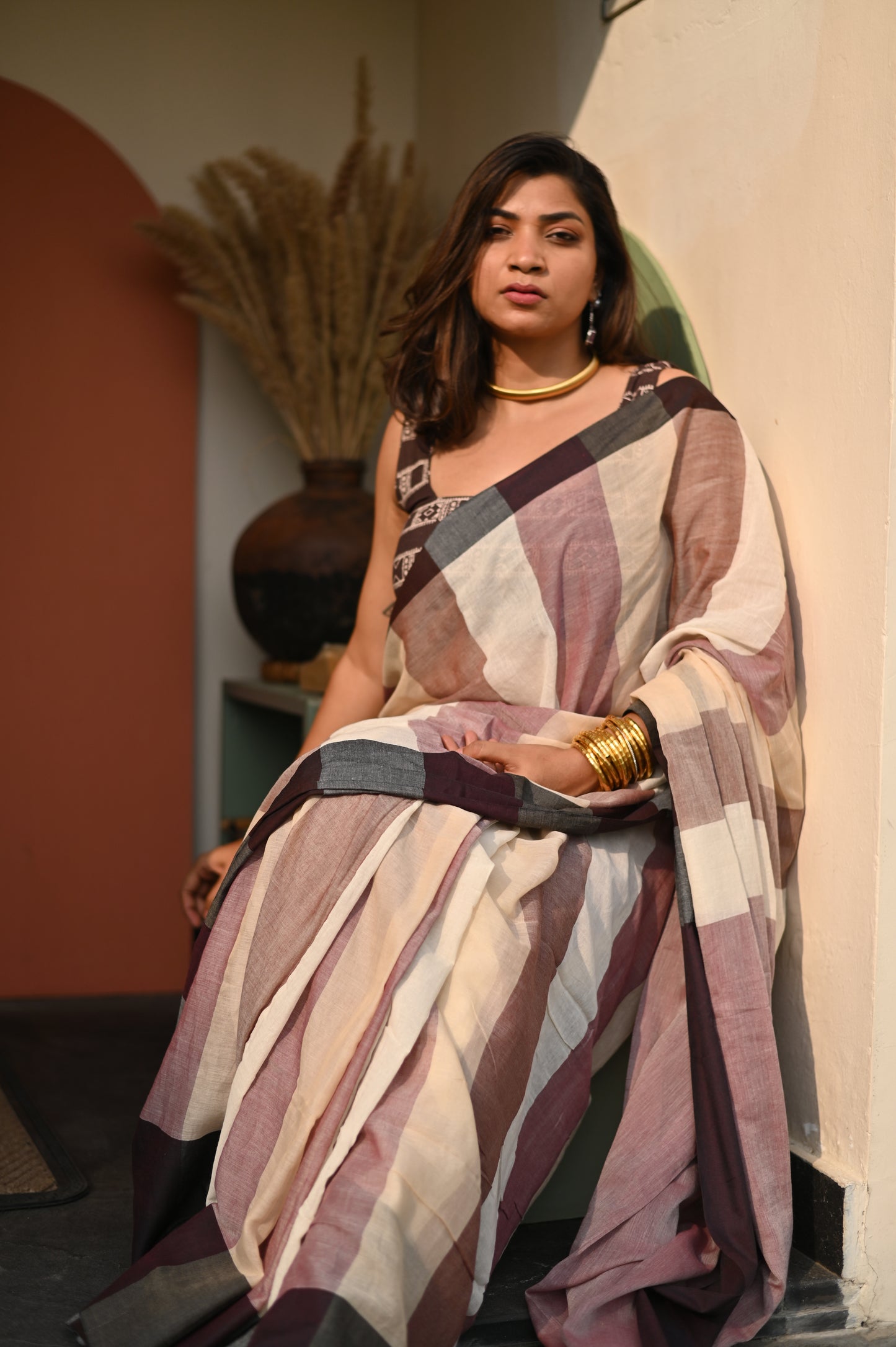 Chai Glaze Mul Modal Saree