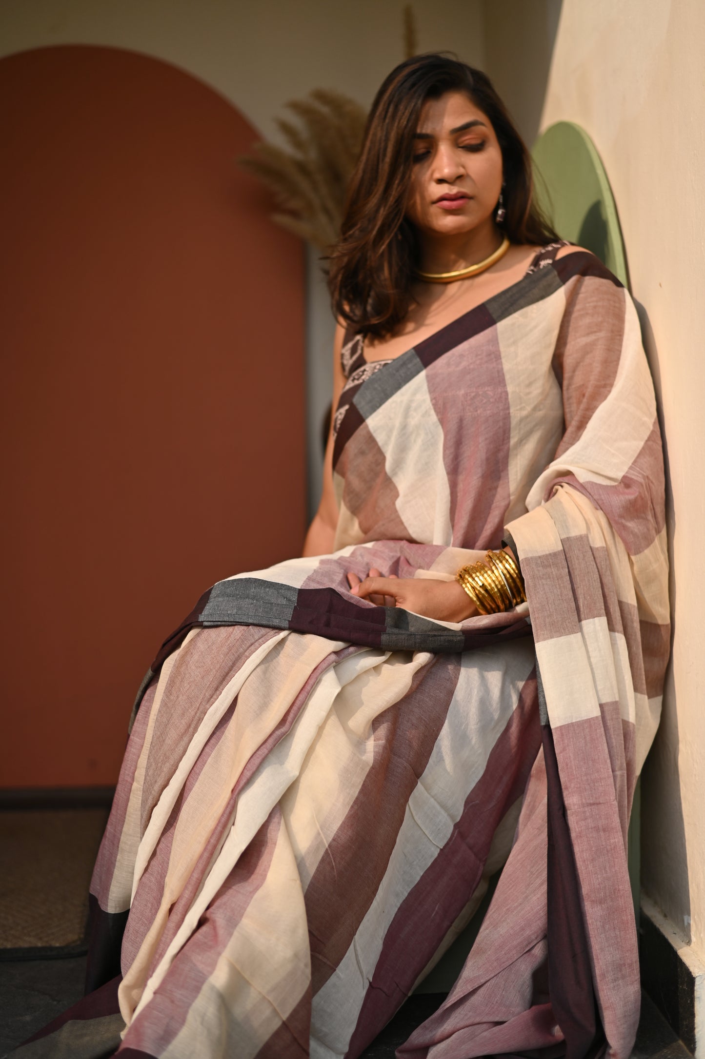 Chai Glaze Mul Modal Saree