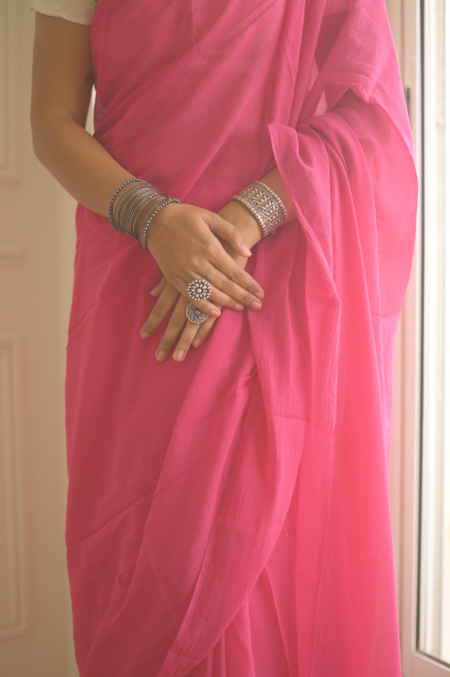 Peony Mul Saree - Mayin India
