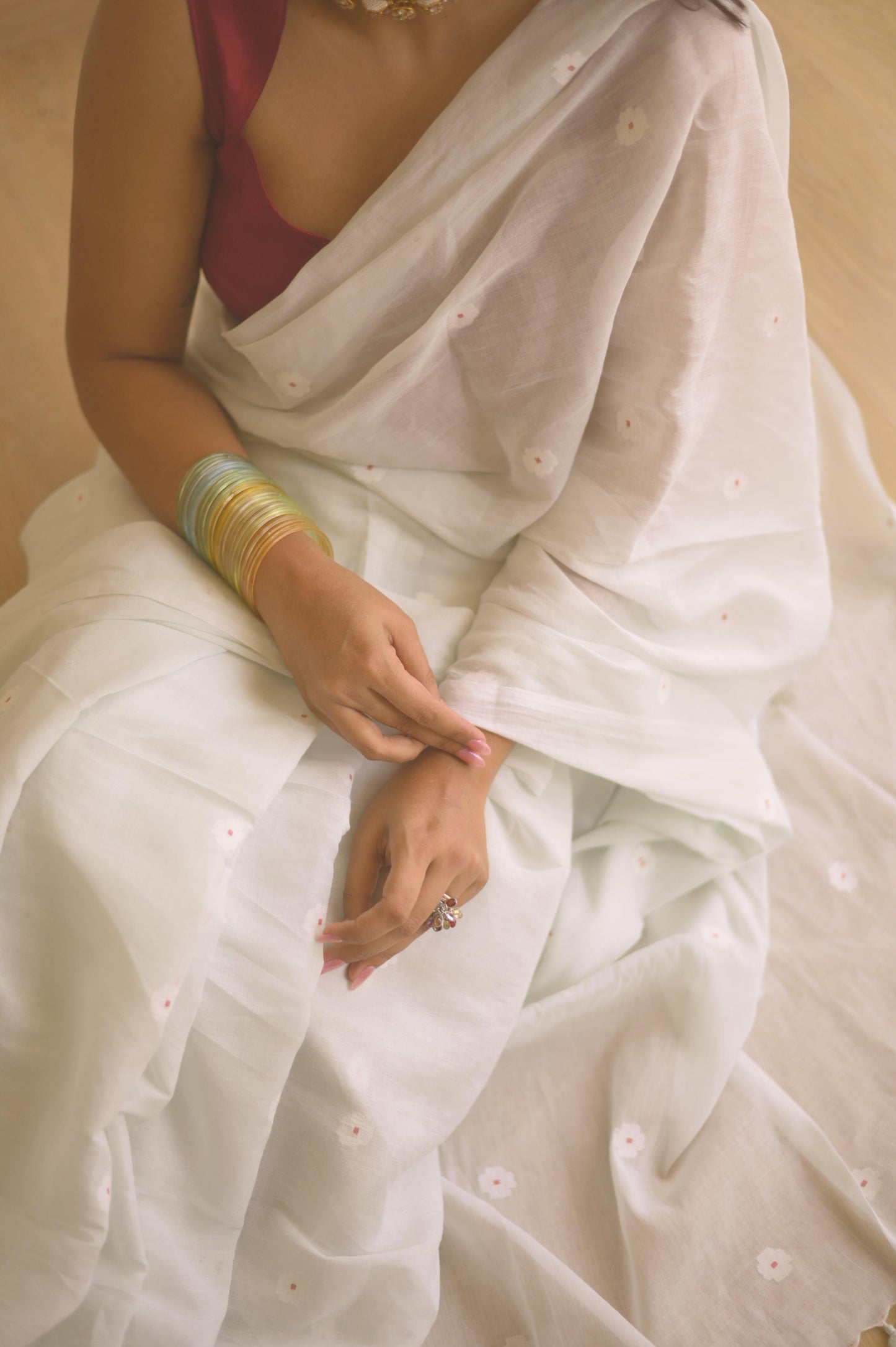 Timeless Beauty Jamdani Saree - Mayin India