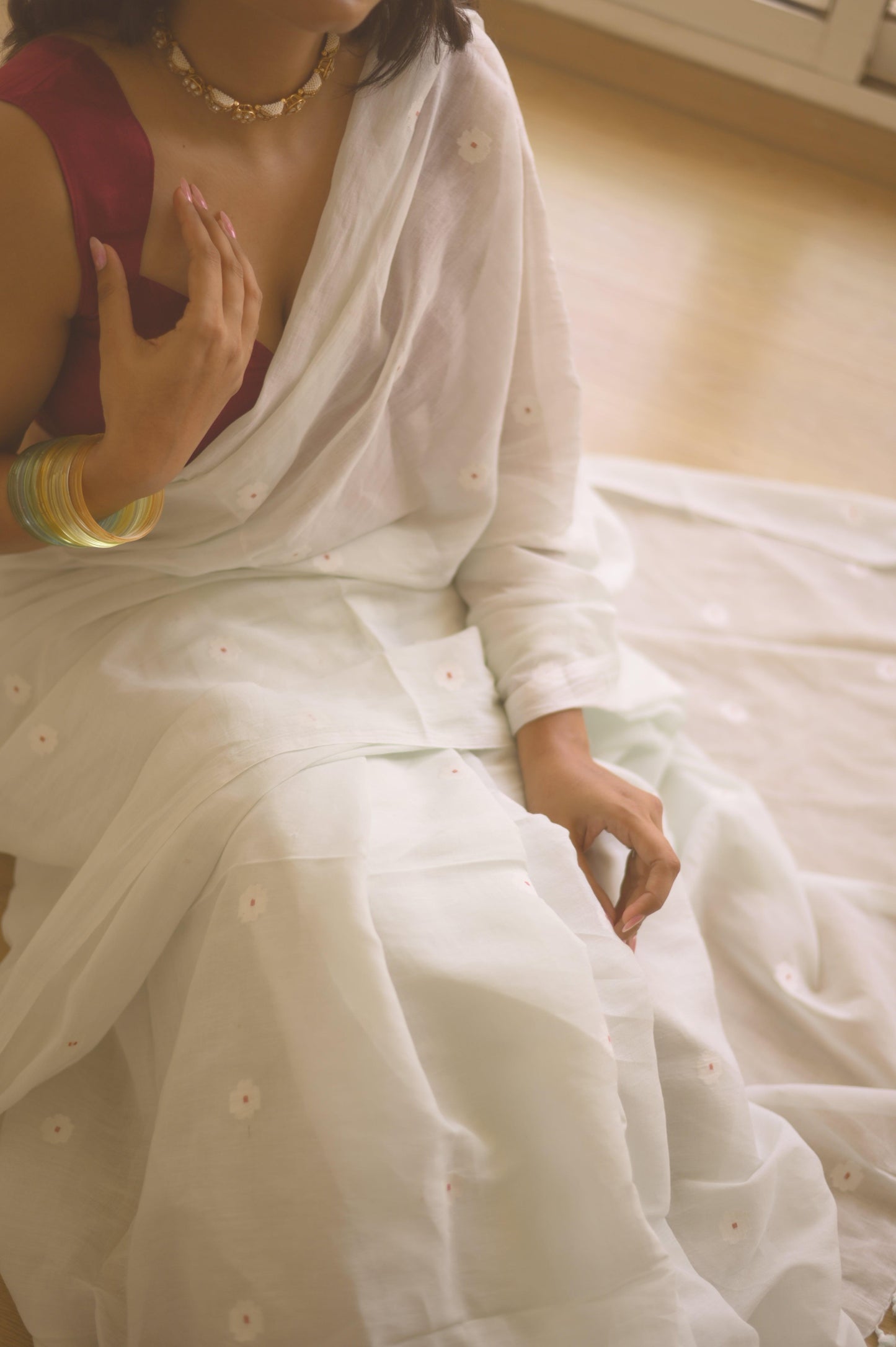 Timeless Beauty Jamdani Saree - Mayin India